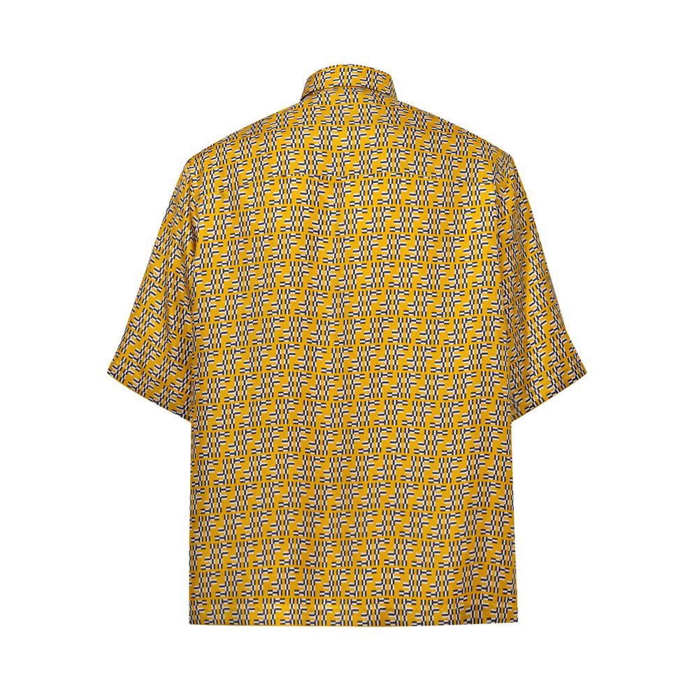 Fendi silky short-sleeved shirt in yellow-2