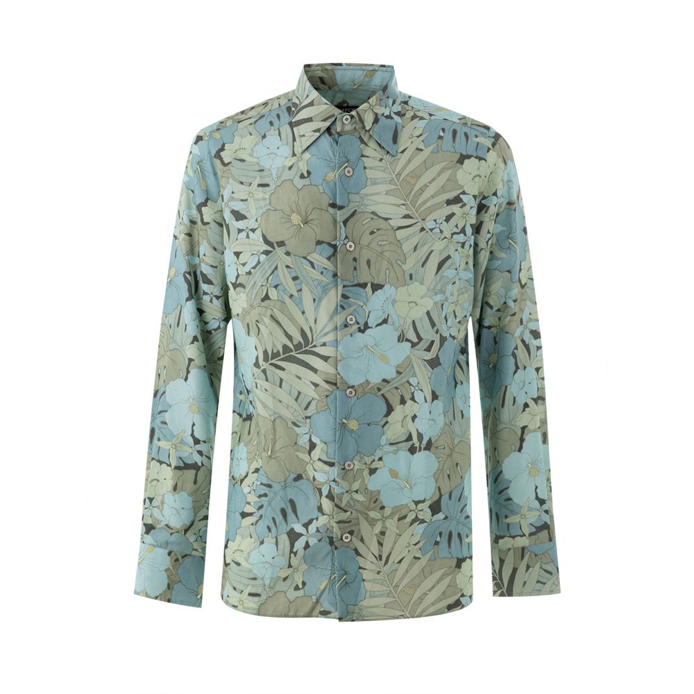 Tom Ford sky blue lyocell shirt with pattern-1