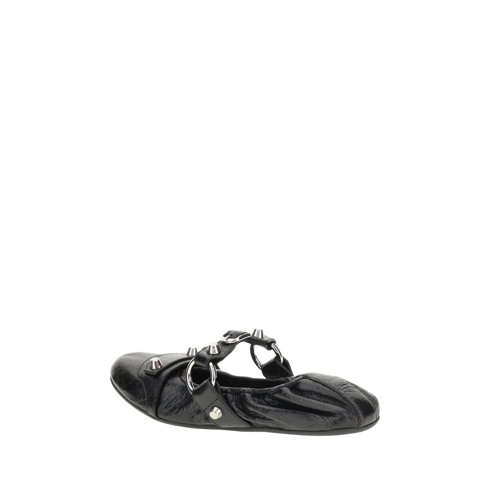 Balenciaga Schwarze Ballerinas aus Kalbsleder Bos Taurus-3