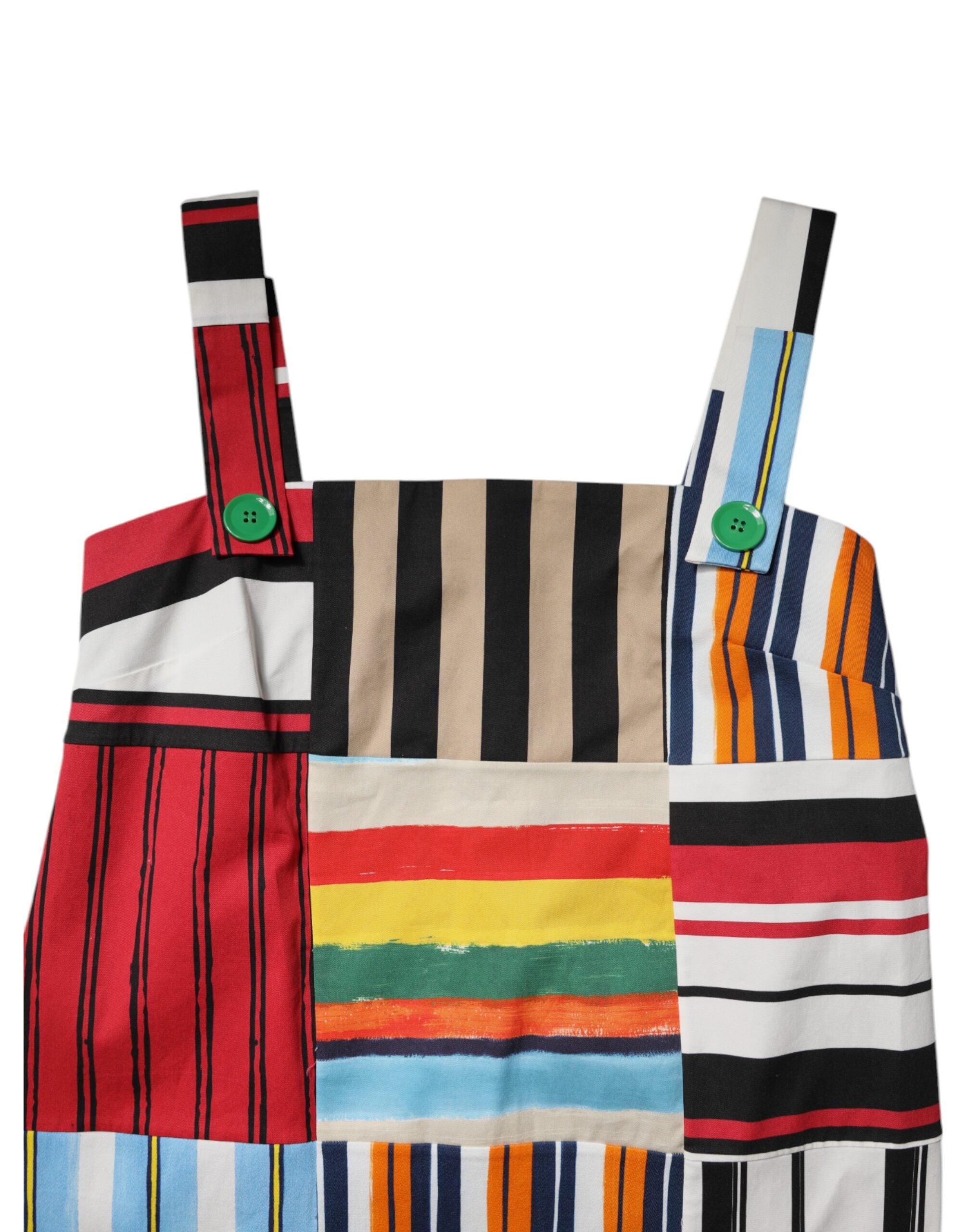 Dolce & Gabbana Multicolor Cotton Stripe Sleeveless Dress-7