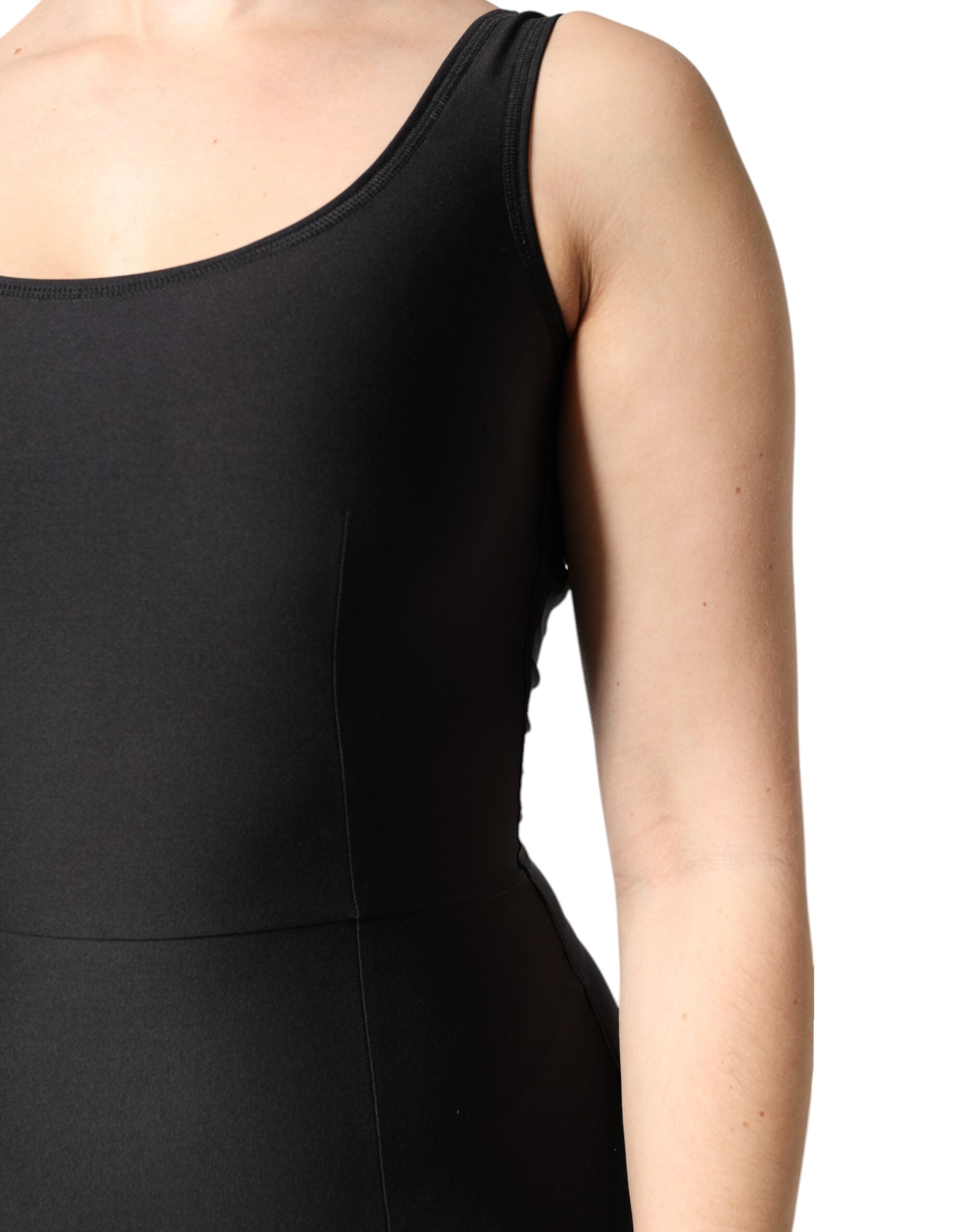 Dolce & Gabbana Schwarzer ärmelloser Bodycon Frauen Jumpsuit Kleid-6