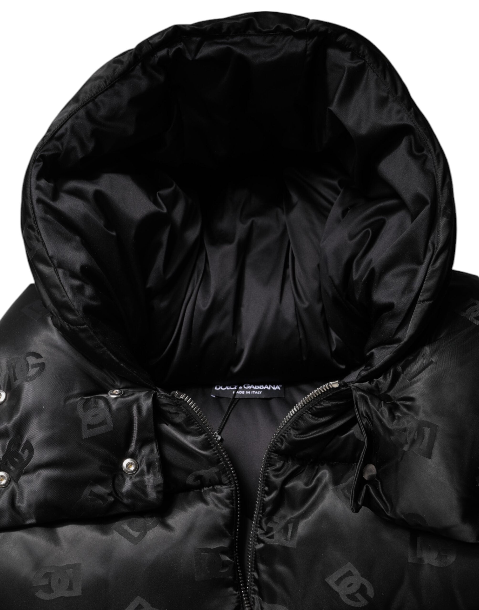 Dolce & Gabbana Black Padded Hooded Jacket with Full Zip and Cropped Jacket-8