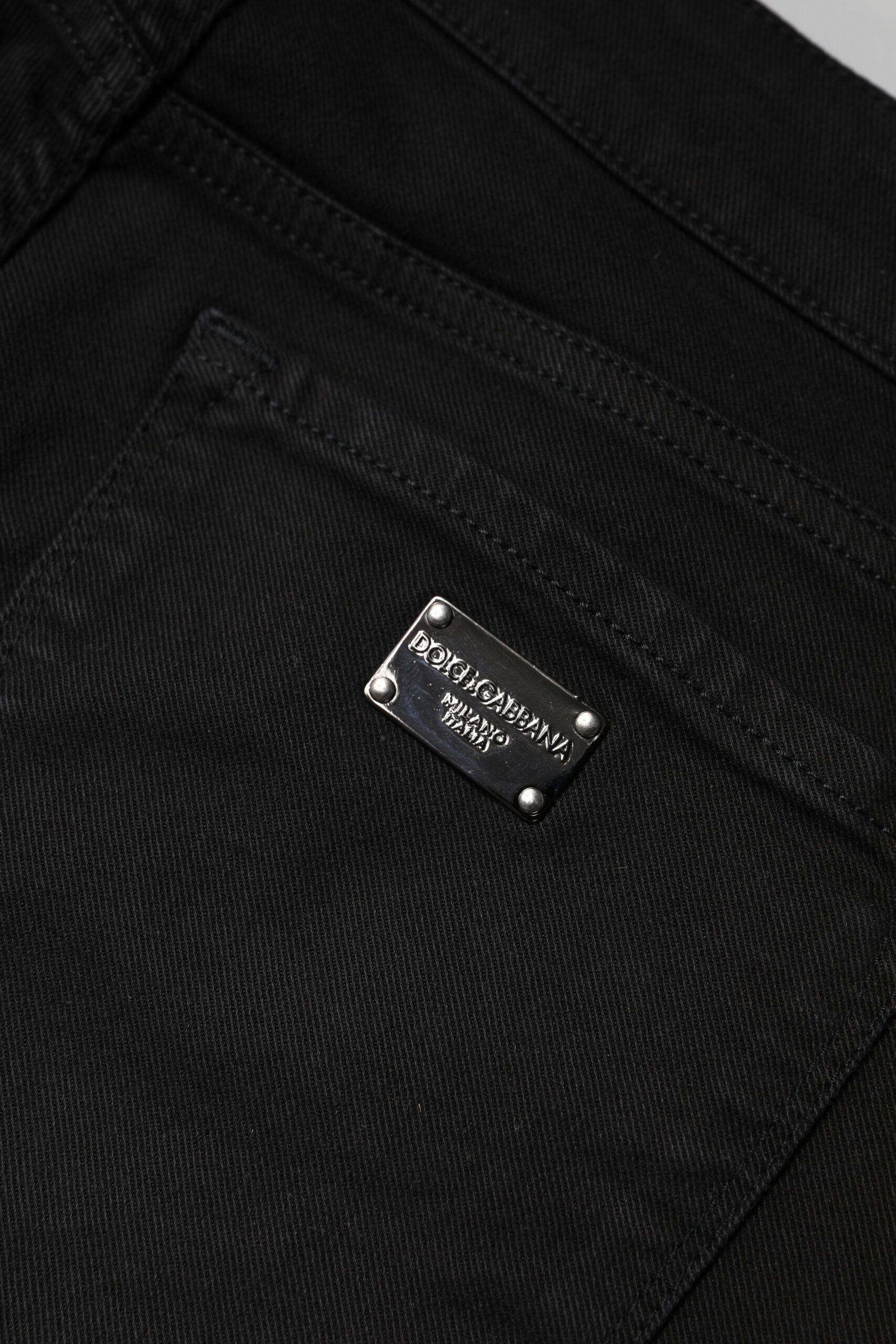 Dolce & Gabbana Schwarze Skinny Denim Jeans mit mittlerer Taille aus Baumwolle-7