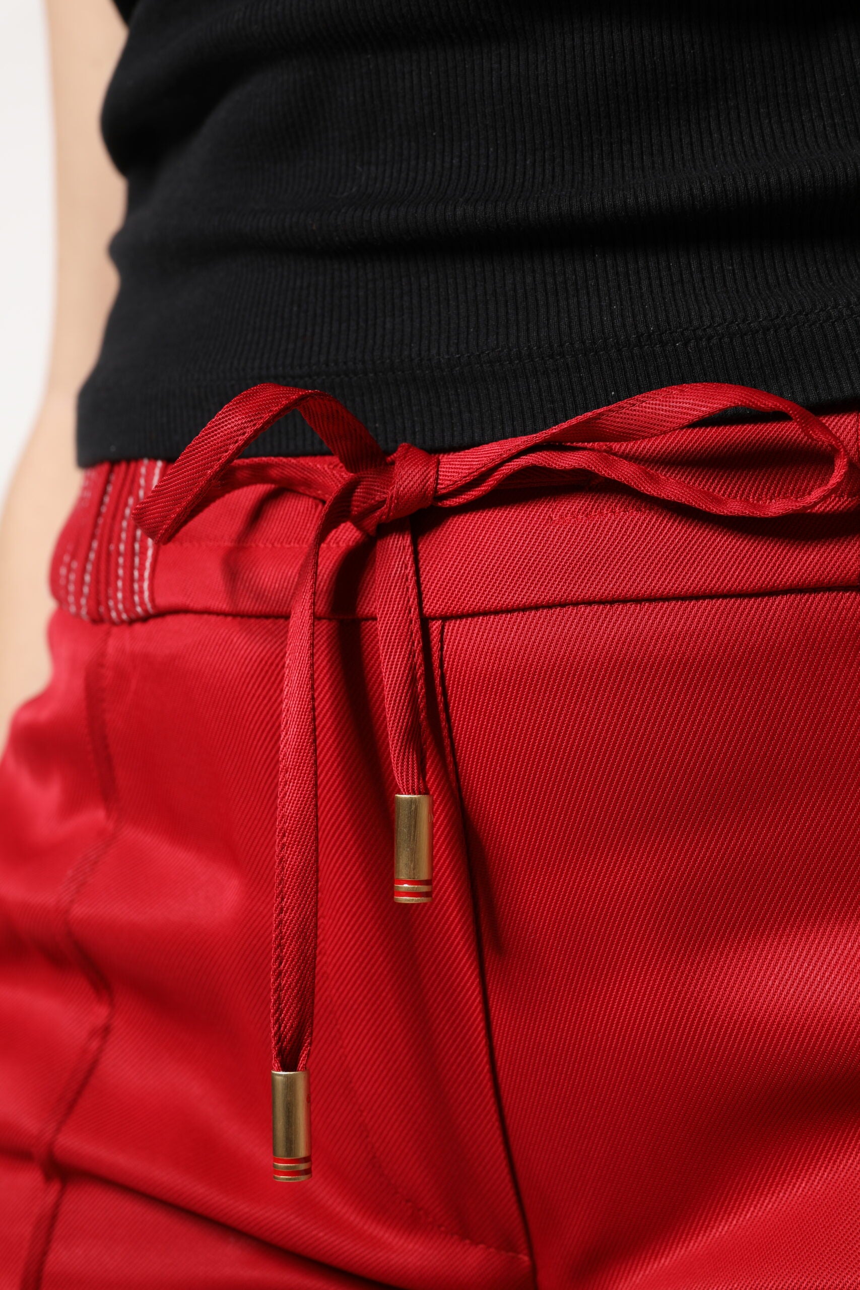 Dolce & Gabbana red viscose trousers in a straight fit-5