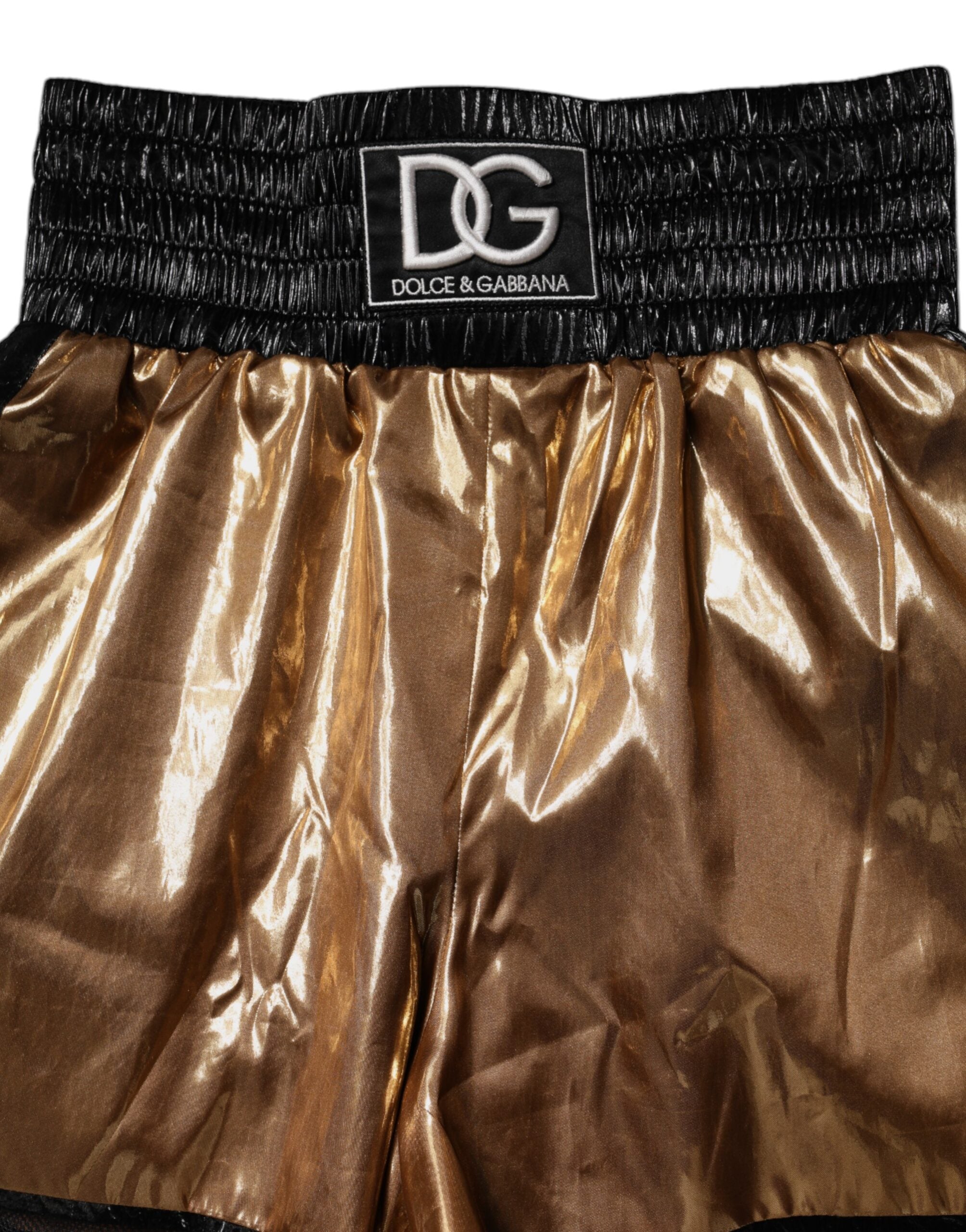 Dolce & Gabbana Metallic Gold High Waist Women's Hotpants Short-5