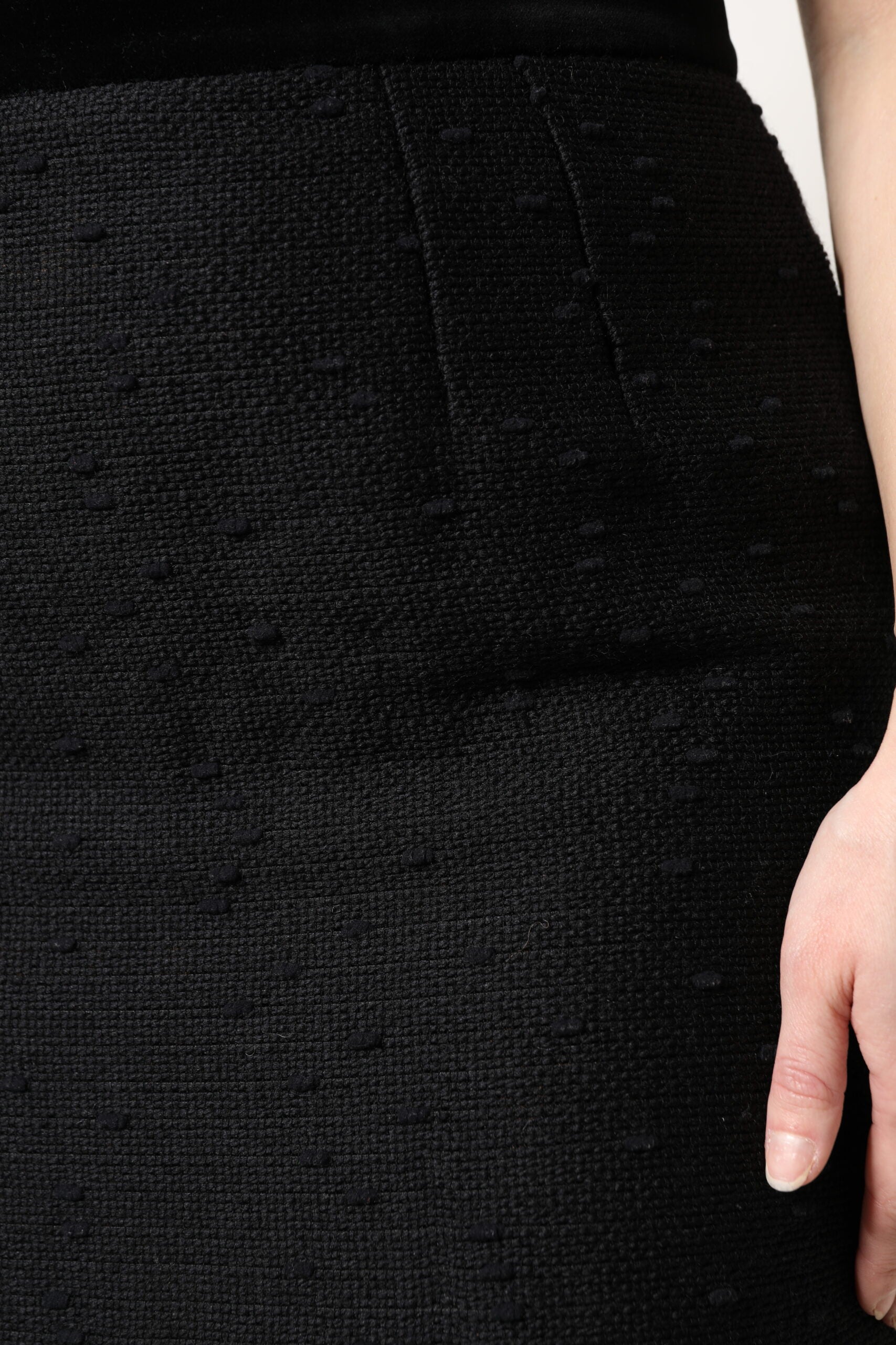 Dolce & Gabbana Schwarzer Bleistiftminirock mit hoher Taille und Fransen aus Wolle-5