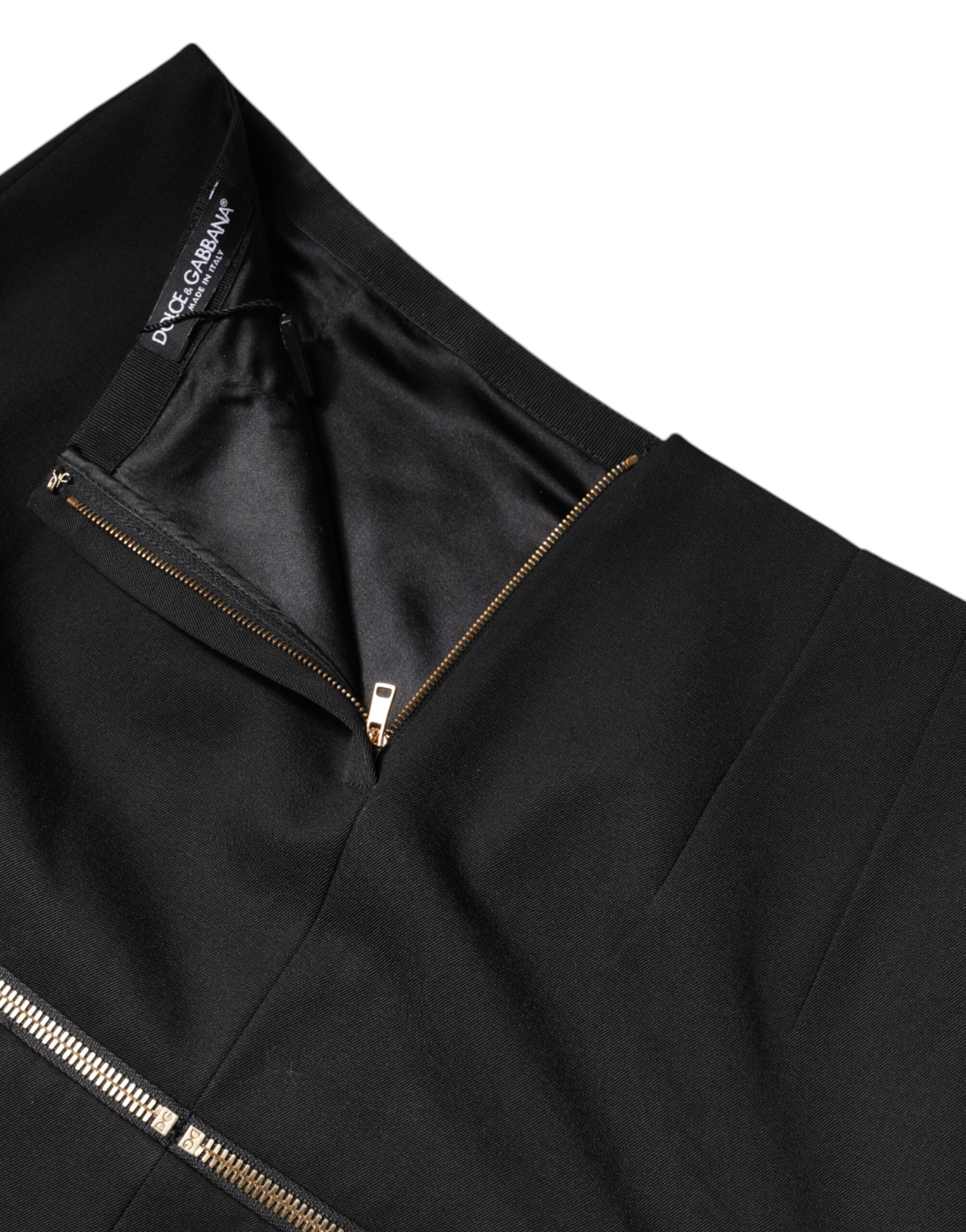 Dolce & Gabbana black high-waisted wool mini skirt-6