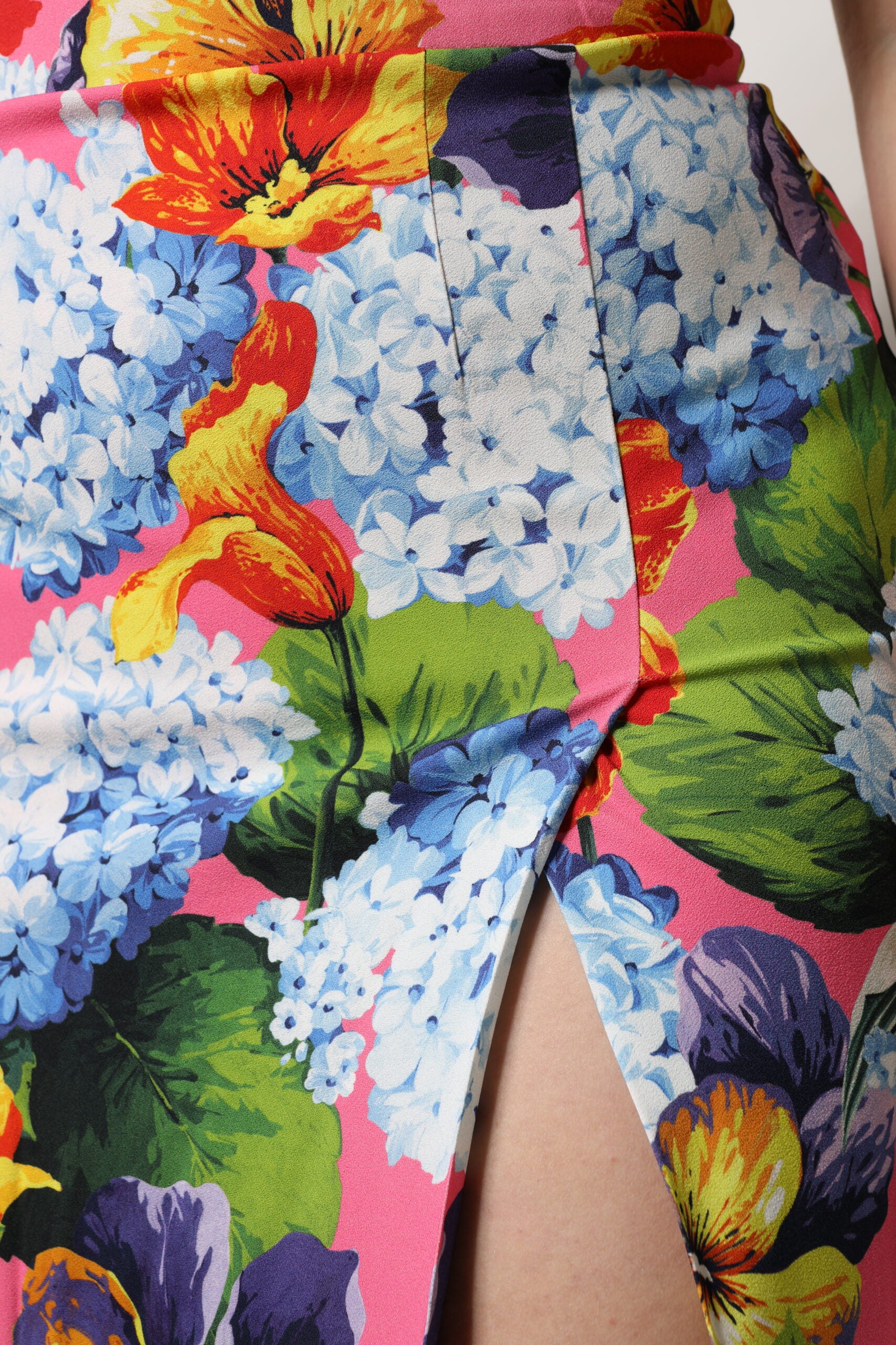 Dolce & Gabbana Multicolor Floral Print High Waist Midi Skirt-5