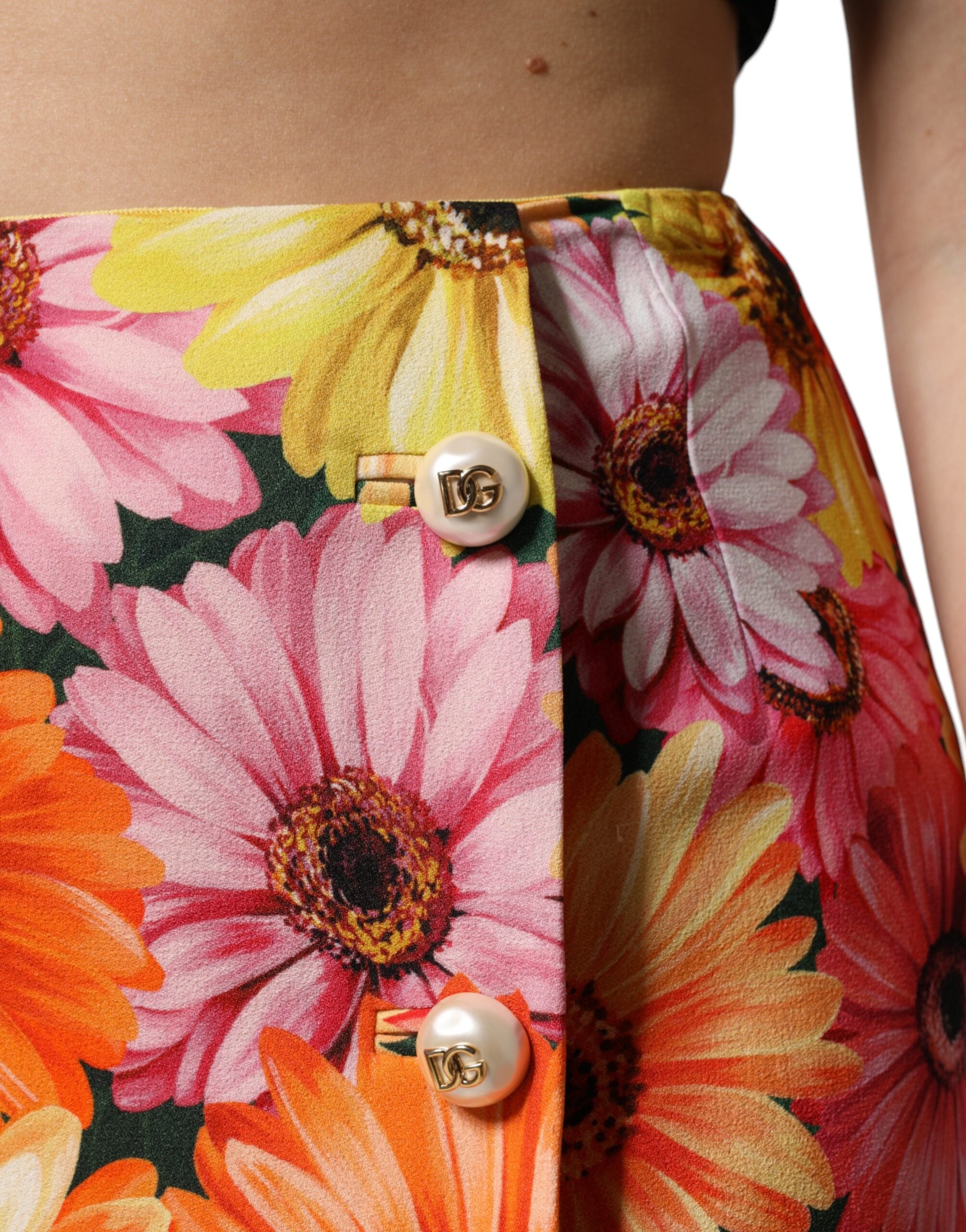 Dolce & Gabbana Multicolor Floral High-Waisted Mini Skirt-5
