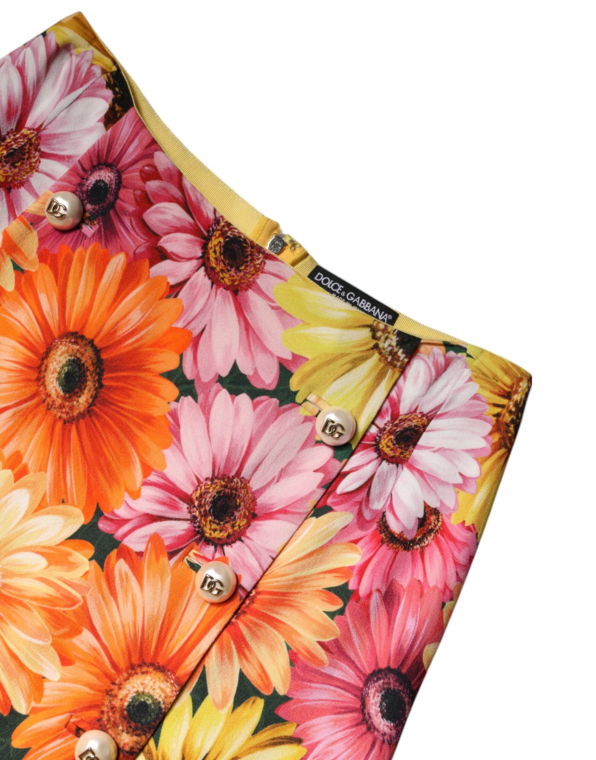 Dolce & Gabbana Multicolor Floral High-Waisted Mini Skirt-6