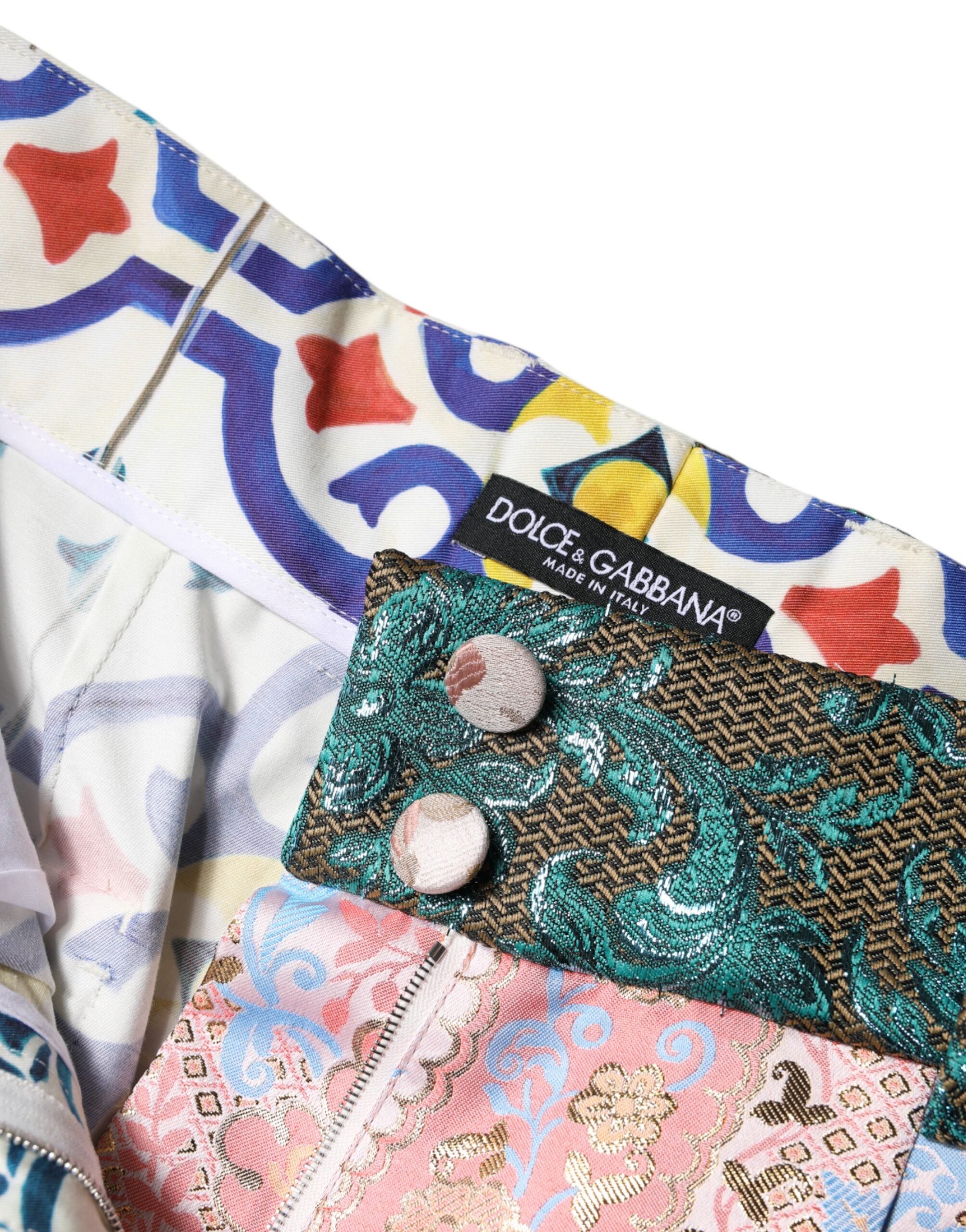 Dolce & Gabbana Multicolor Cotton Patchwork Hot Pants Shorts-6