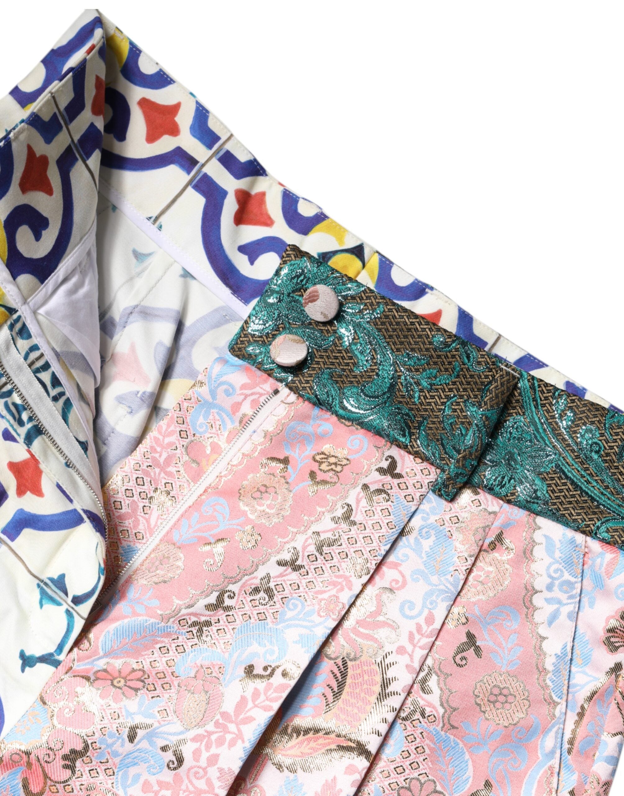 Dolce & Gabbana Multicolor Cotton Patchwork Hot Pants Shorts-7