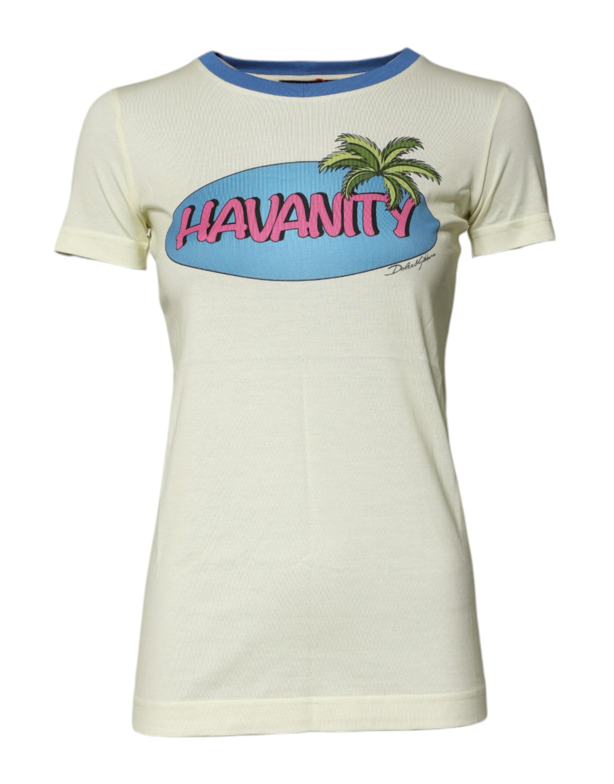 Dolce & Gabbana light yellow cotton short-sleeved T-shirt
