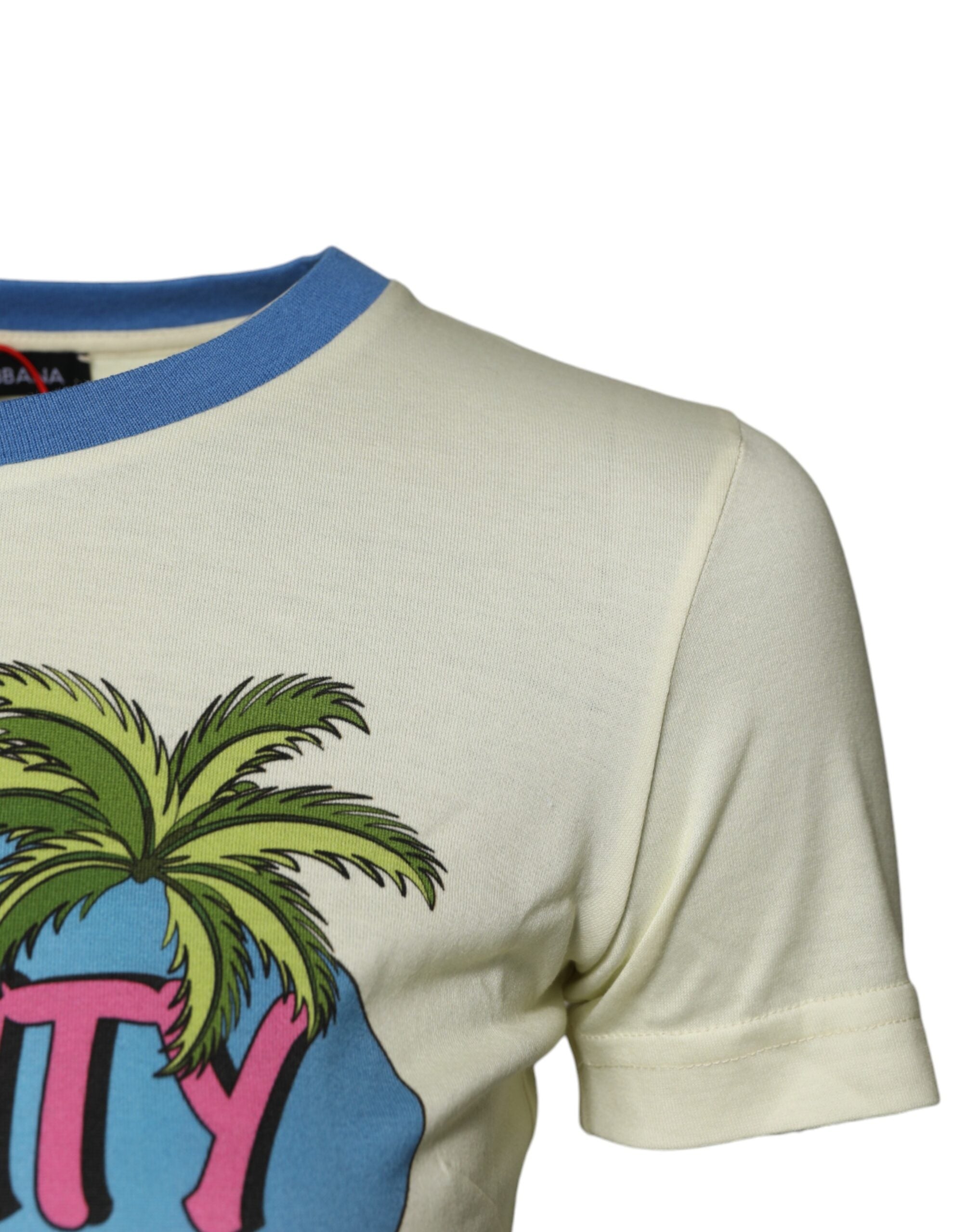 Dolce & Gabbana light yellow cotton short-sleeved T-shirt-3