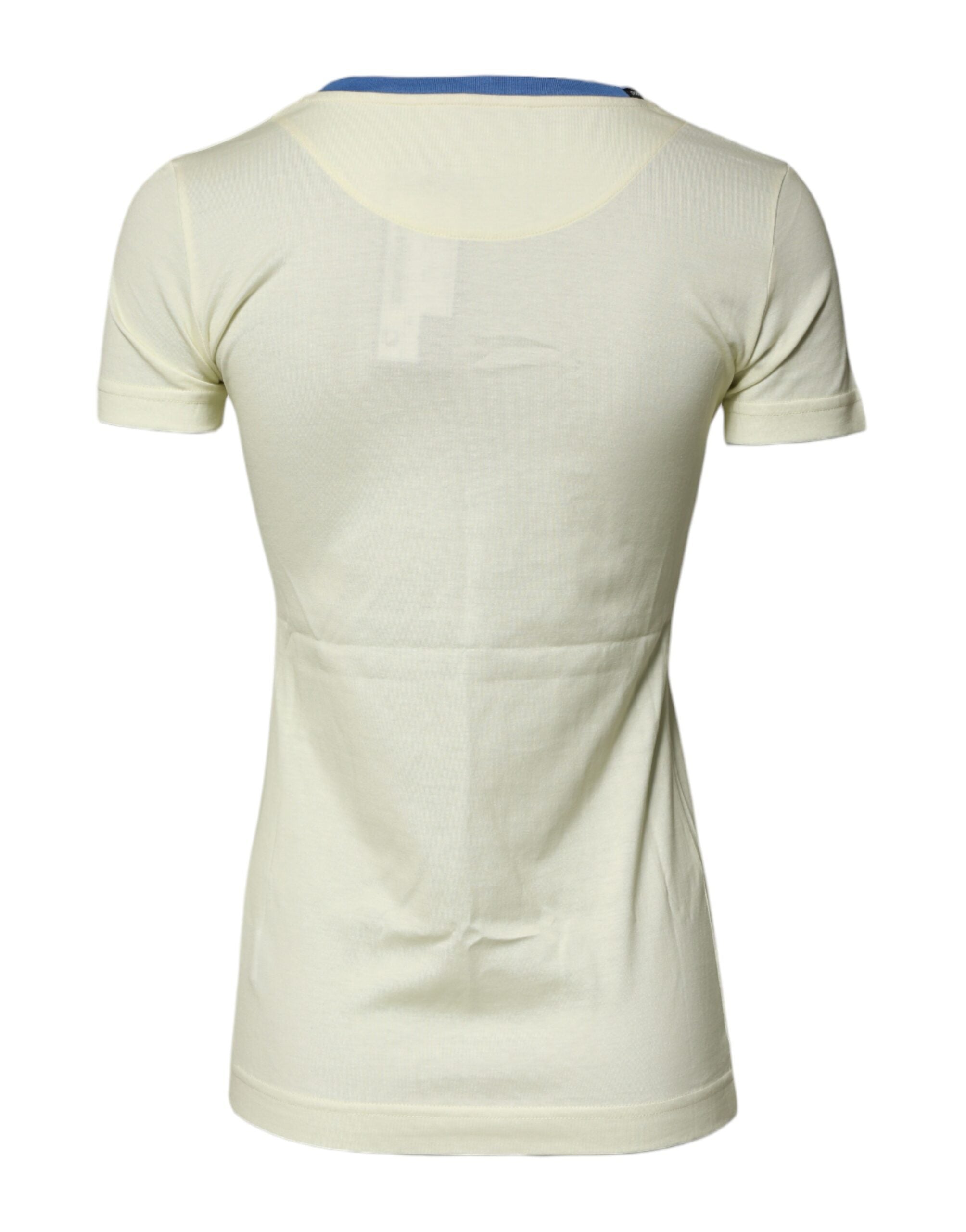 Dolce & Gabbana light yellow cotton short-sleeved T-shirt-4