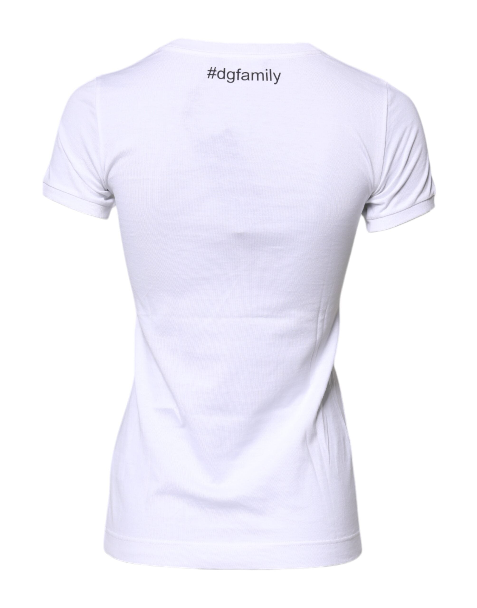 Dolce & Gabbana white cotton T-shirt with #DGFAMILY embroidery-4