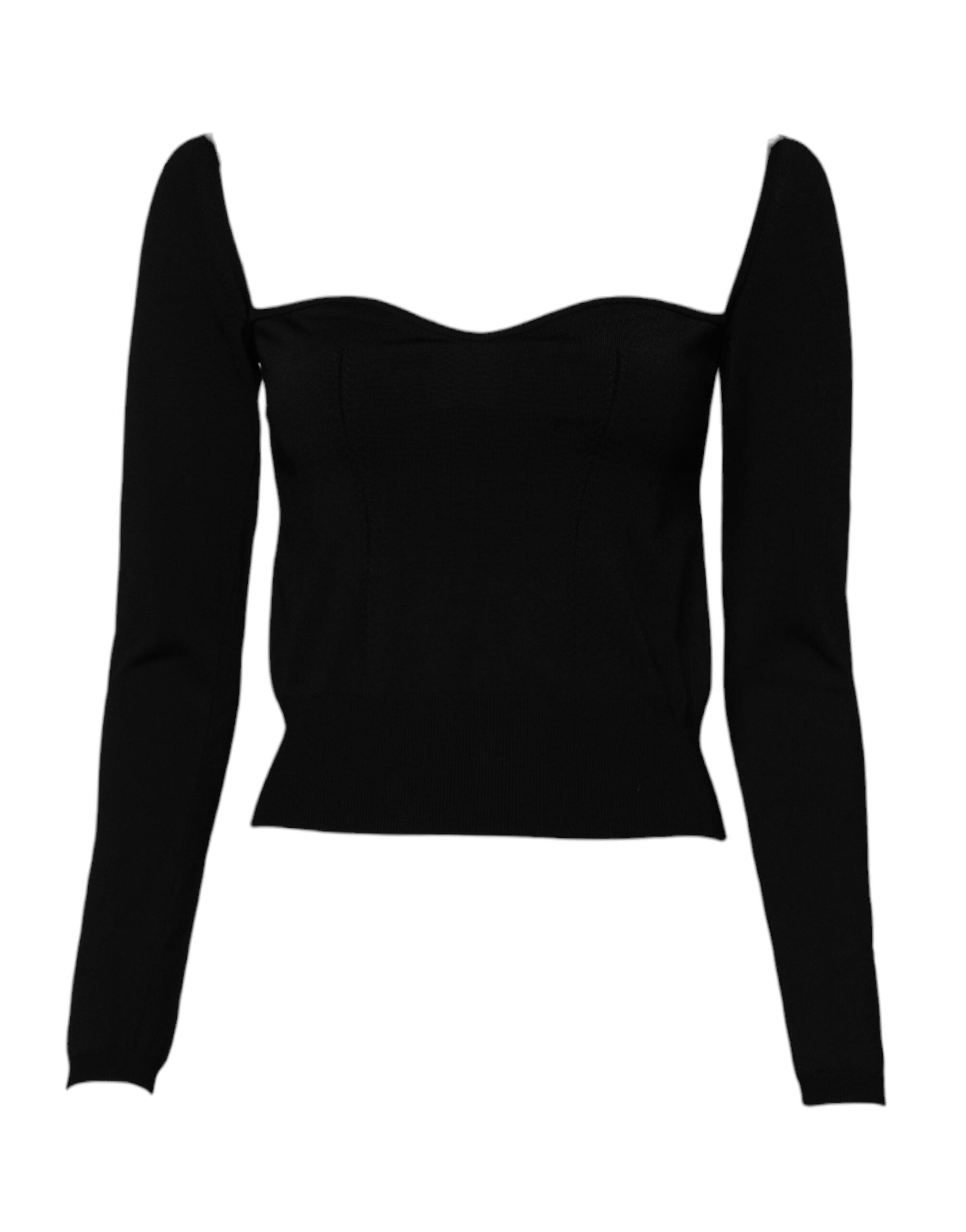 Dolce & Gabbana black square-neck long-sleeved sweater-2