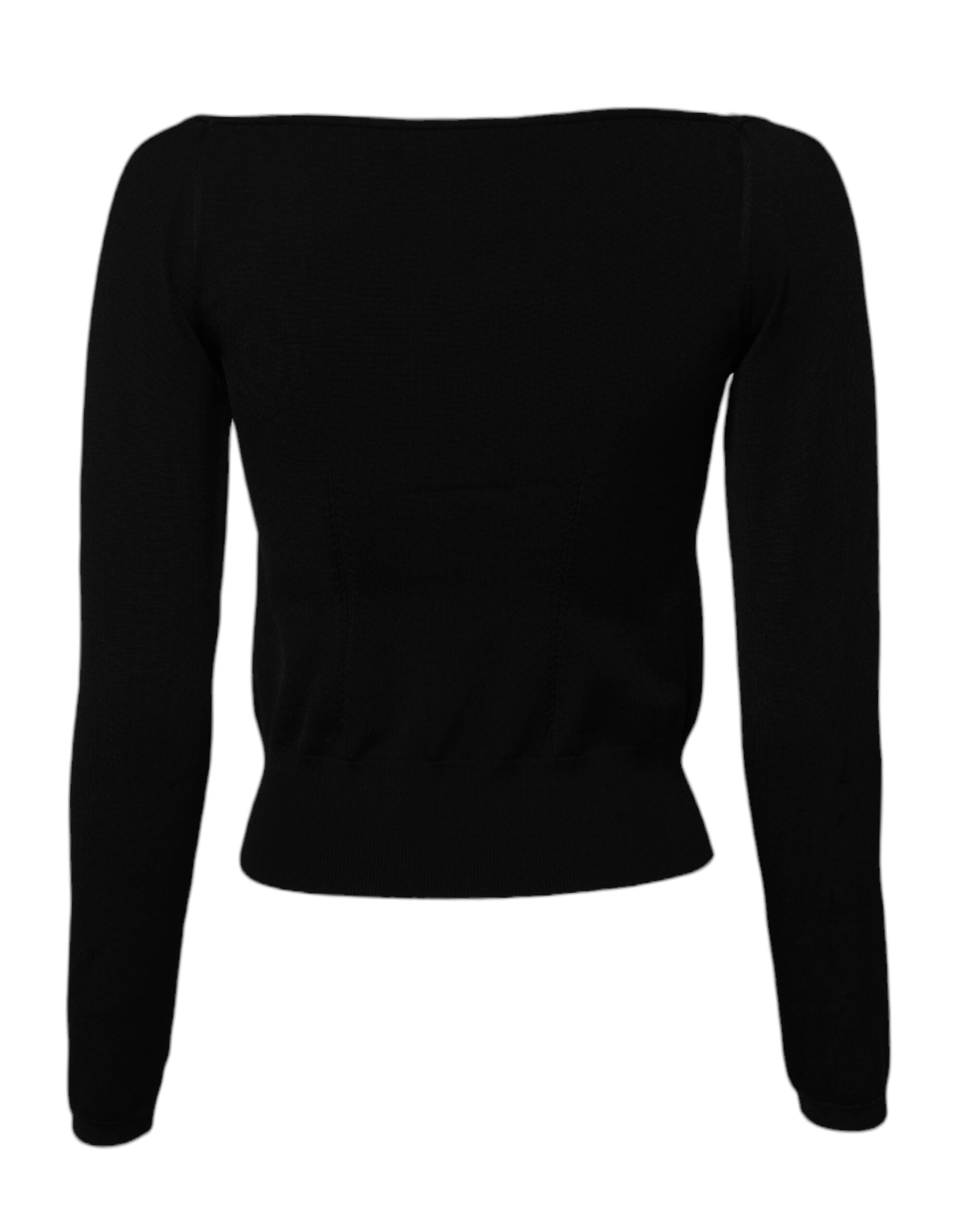 Dolce & Gabbana black square-neck long-sleeved sweater-4