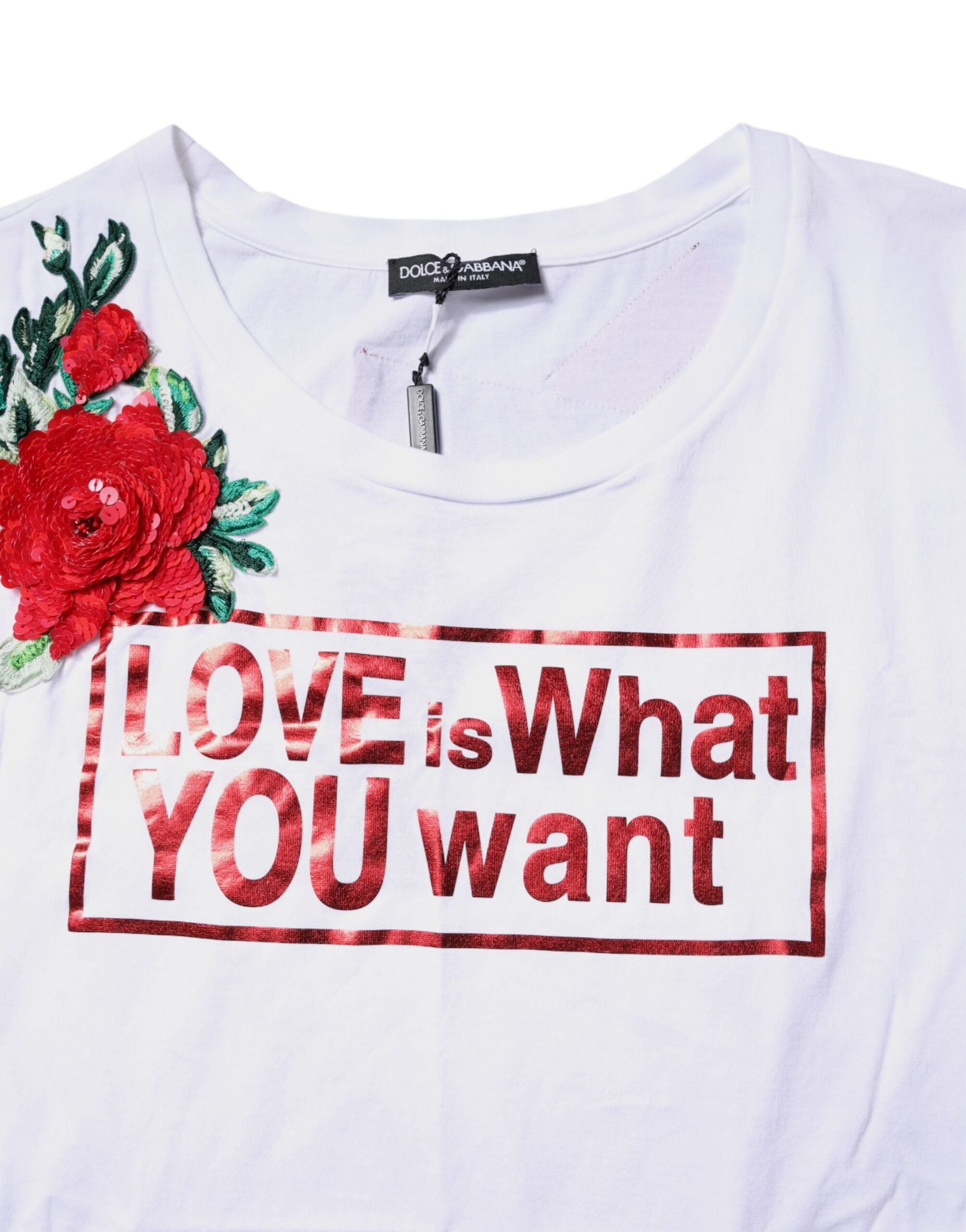 Dolce & Gabbana White sleeveless tank top with floral print-5