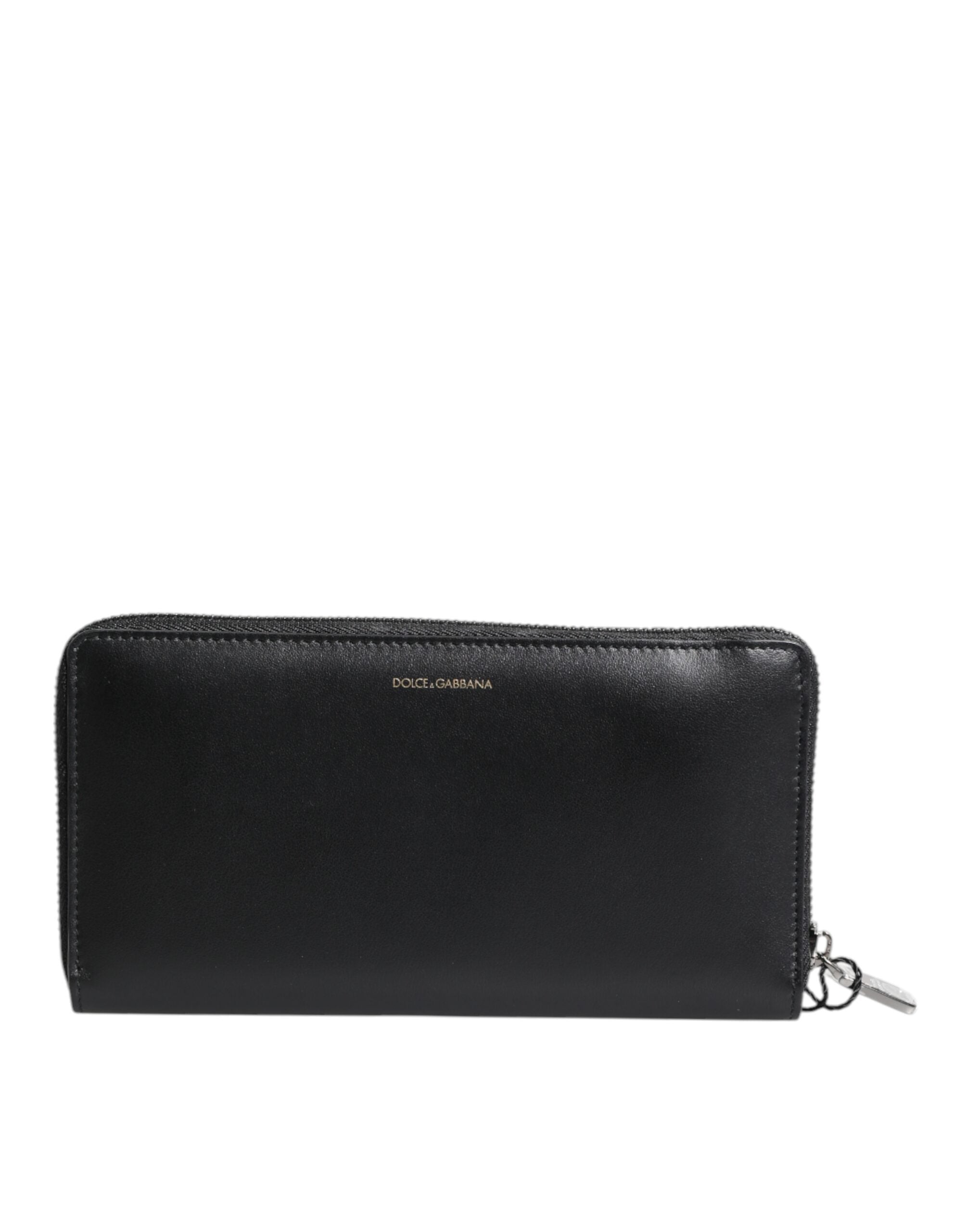 Cartera continental de piel exótica en relieve negra y azul de Dolce & Gabbana-1