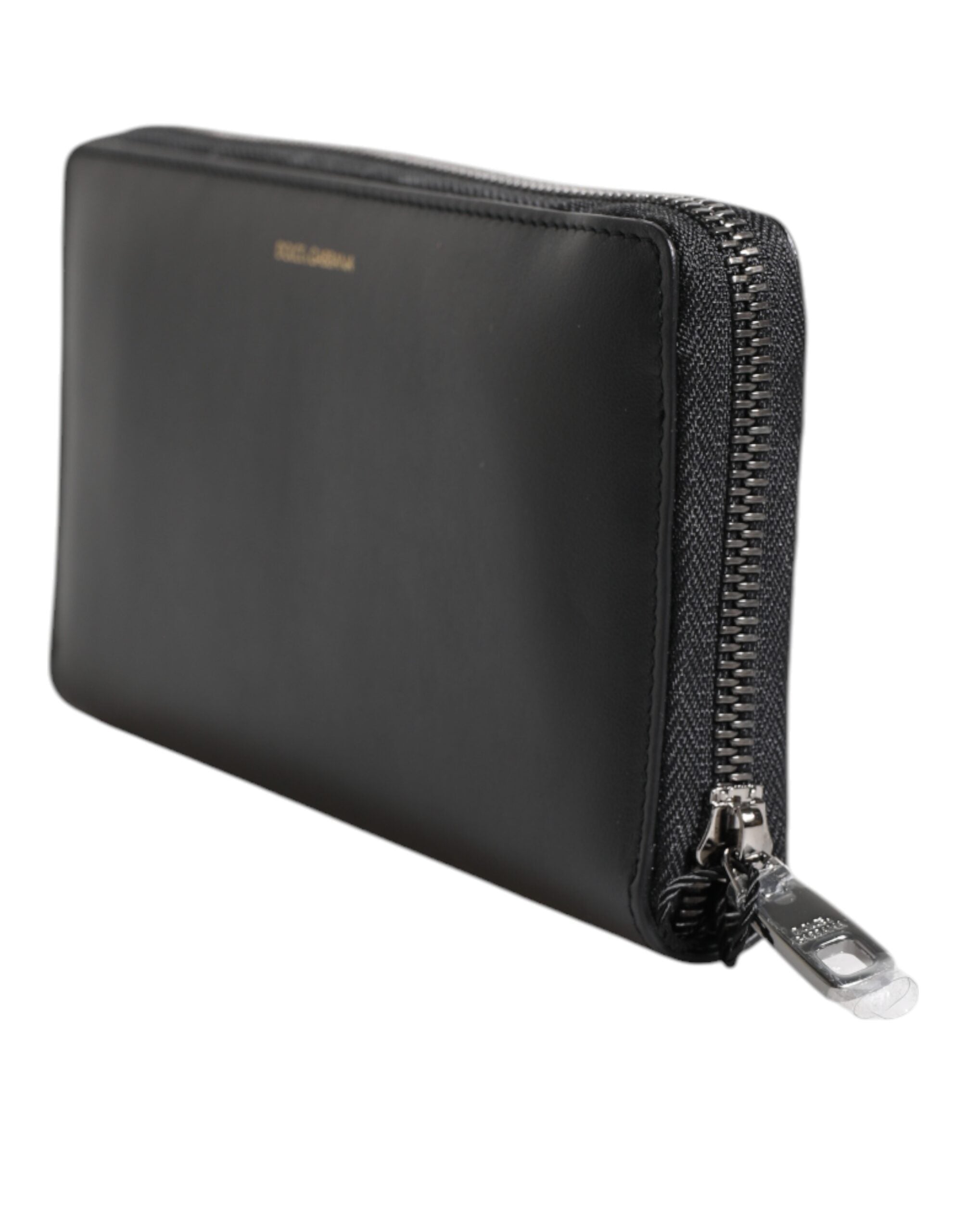 Cartera continental de piel exótica en relieve negra y azul de Dolce & Gabbana-4