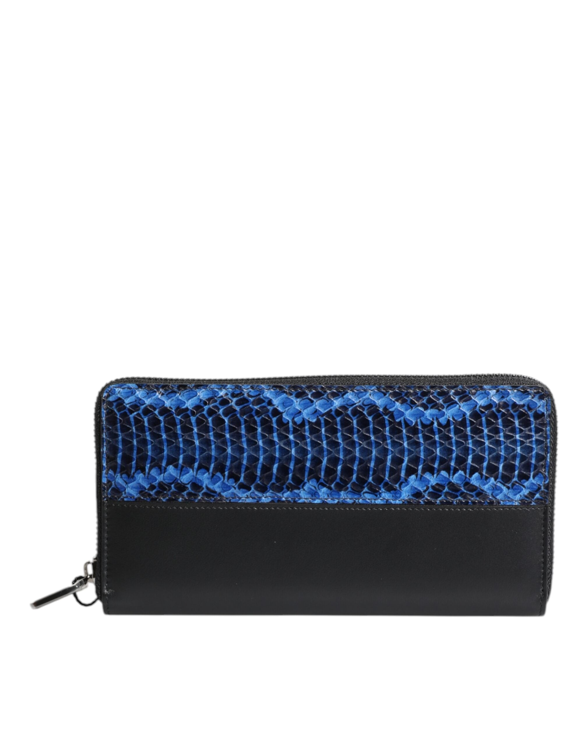 Cartera continental de piel exótica en relieve negra y azul de Dolce & Gabbana-5