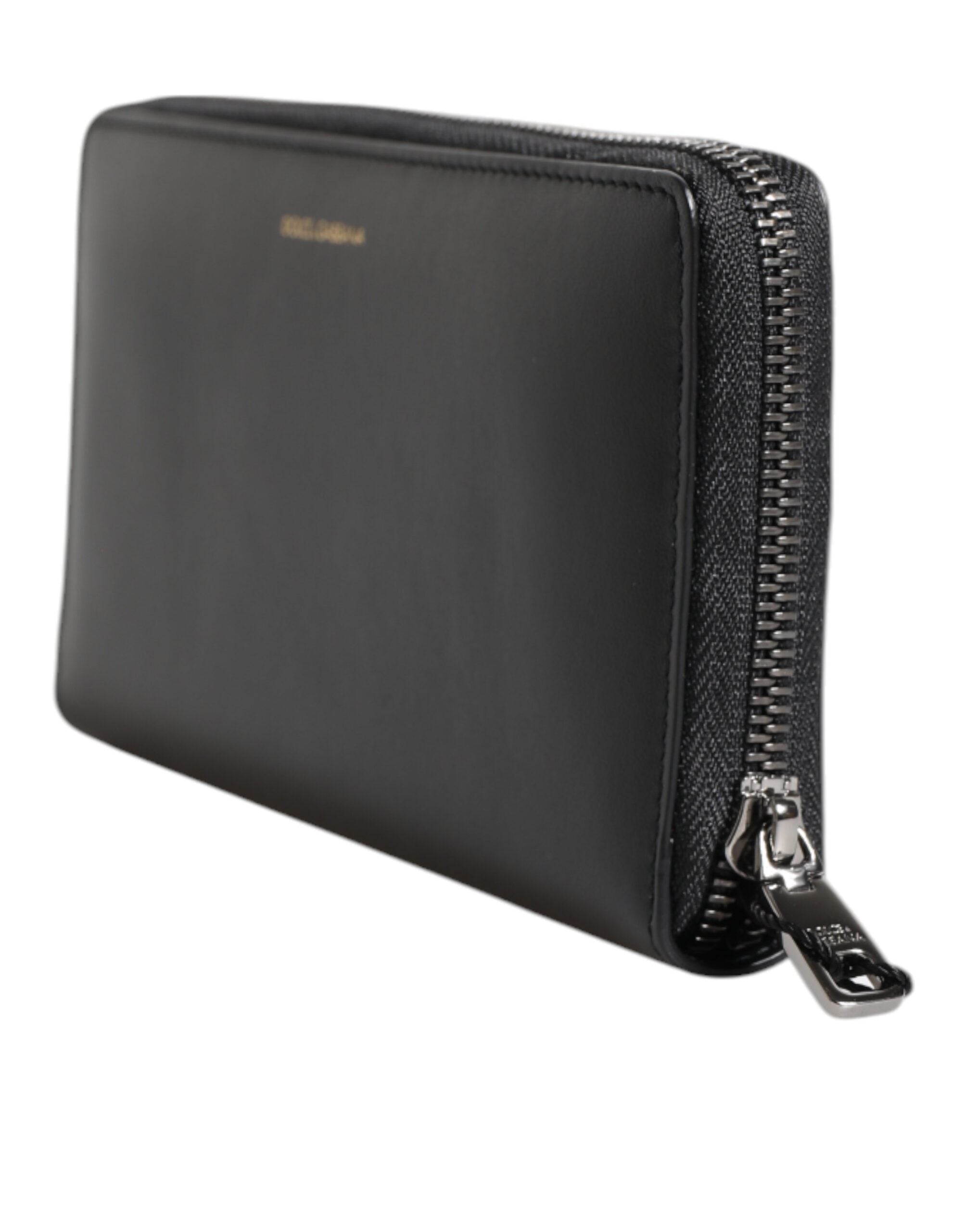 Dolce & Gabbana Schwarz-Blau Exotisches Leder Geprägte Kontinental Brieftasche-3