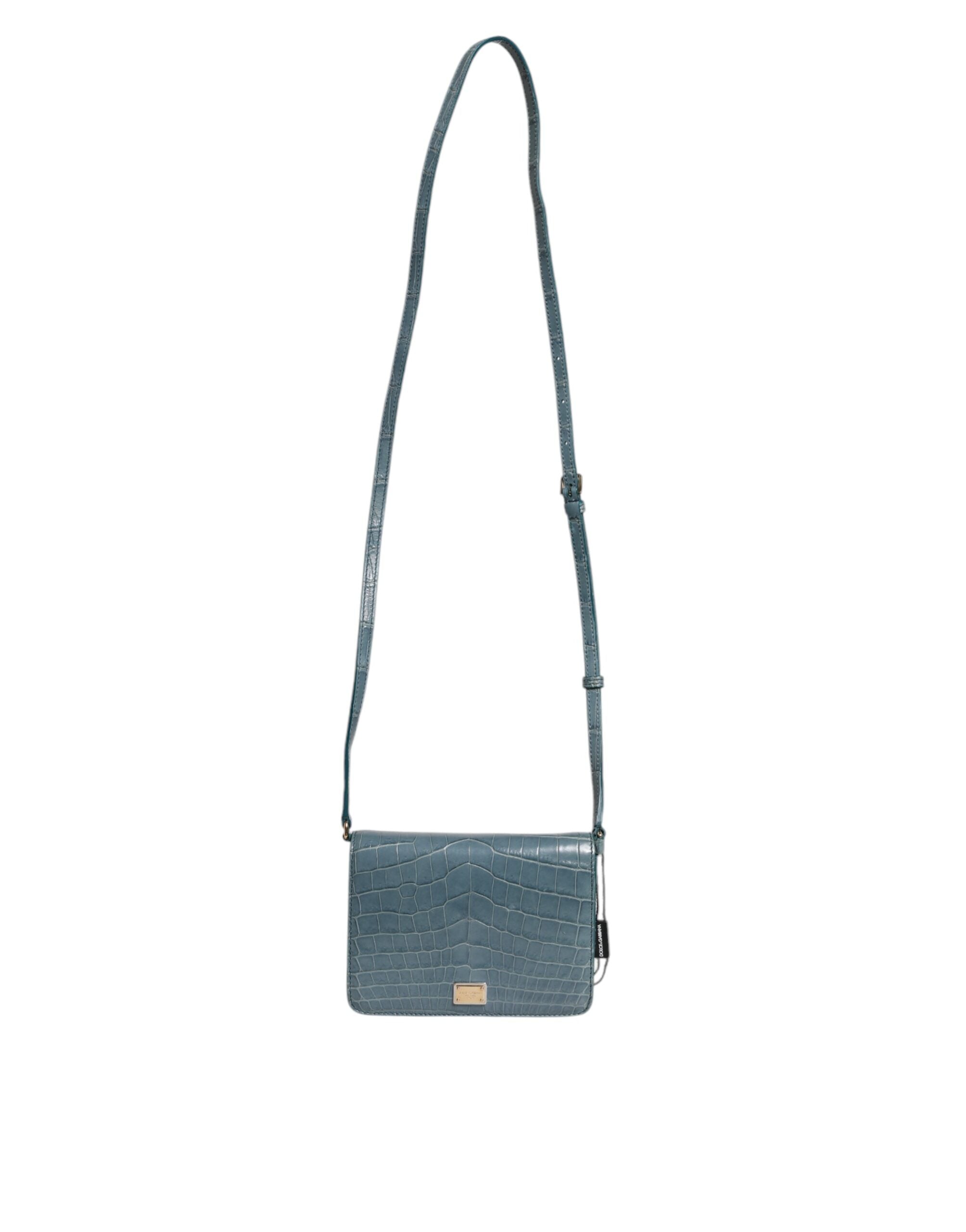 Dolce & Gabbana Green Exotic Leather DG Plaque Crossbody Mini Bag-2