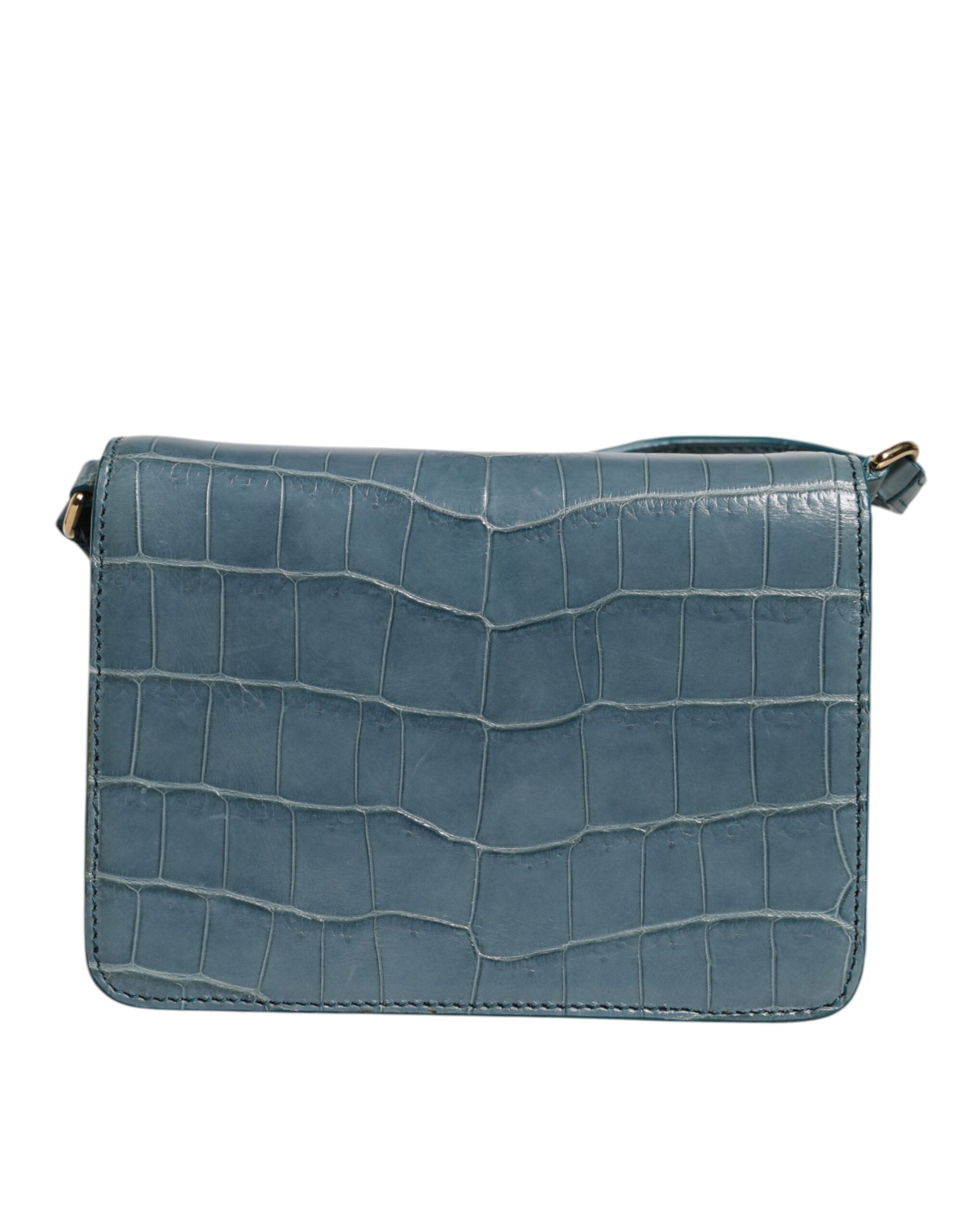 Dolce & Gabbana Green Exotic Leather DG Plaque Crossbody Mini Bag-5