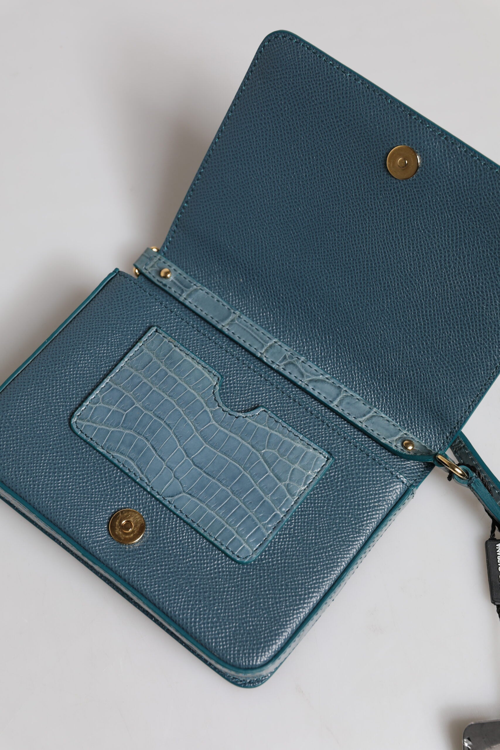 Dolce & Gabbana Green Exotic Leather DG Plaque Crossbody Mini Bag-8