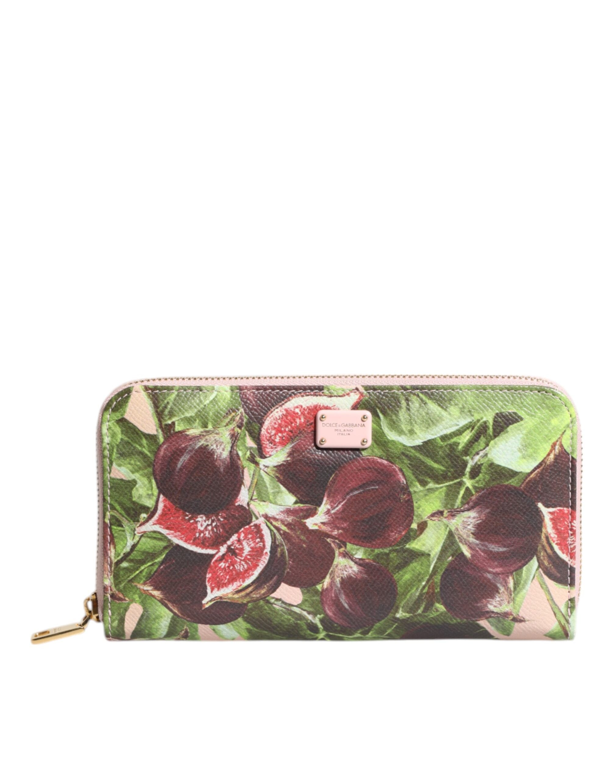 Dolce & Gabbana Multicolor Fig Fruit Dauphine Leather Zip Around Continental Wallet-2
