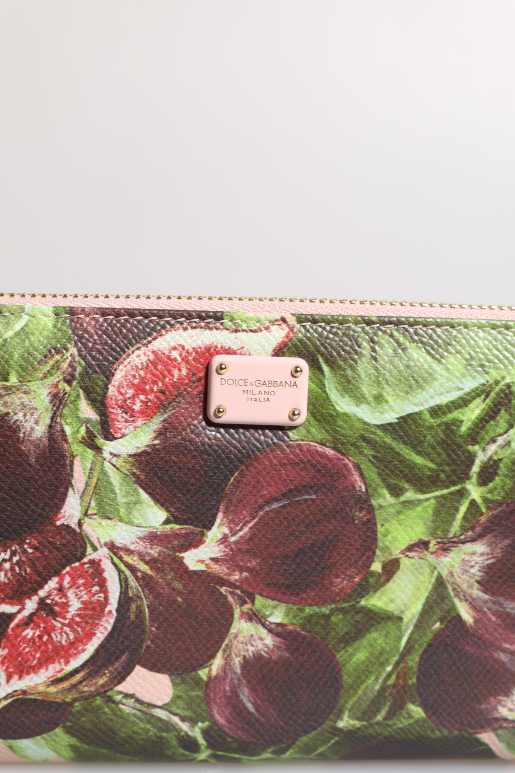 Dolce & Gabbana Multicolor Fig Fruit Dauphine Leather Zip Around Continental Wallet-3