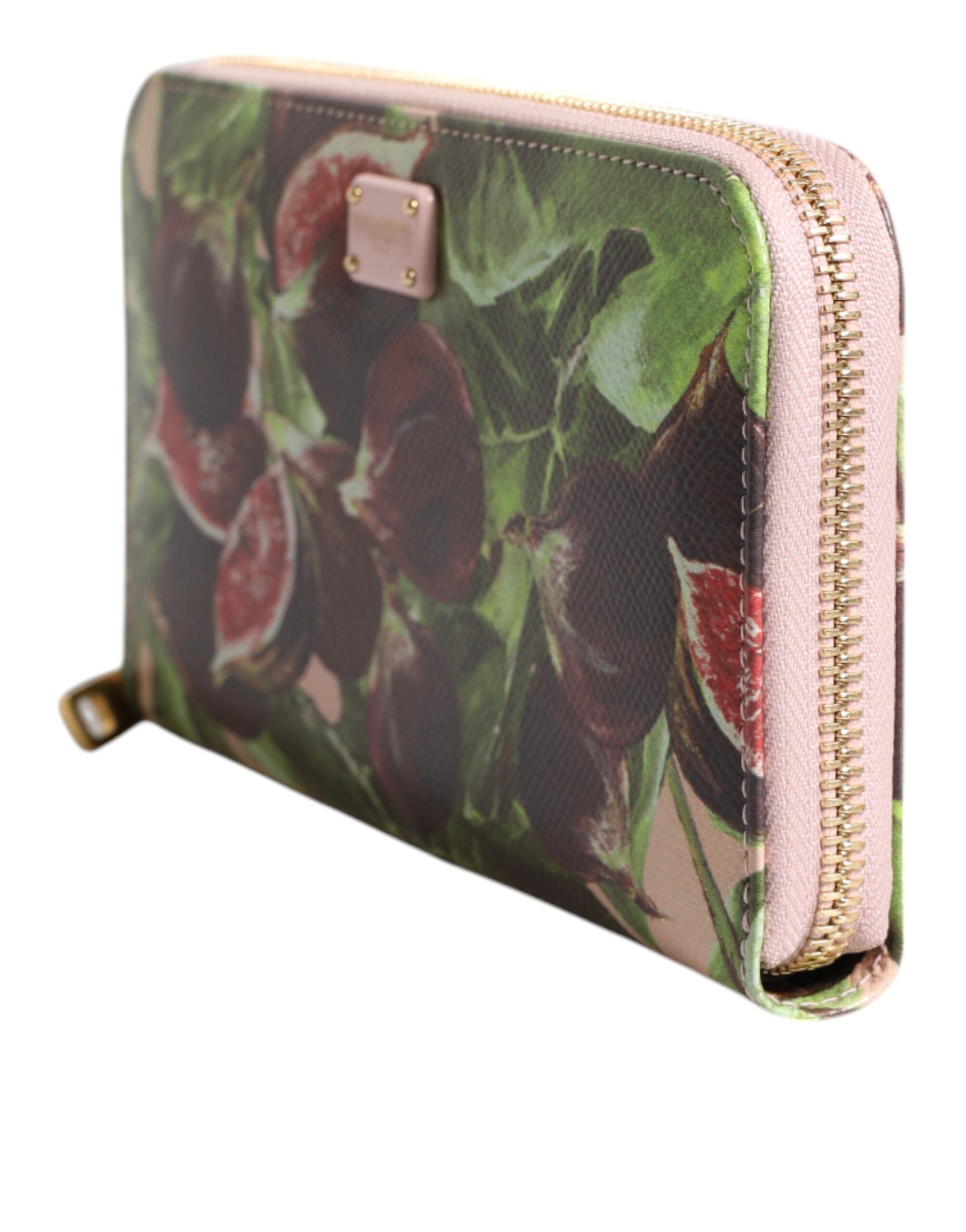 Dolce & Gabbana Multicolor Fig Fruit Dauphine Leather Zip Around Continental Wallet-4