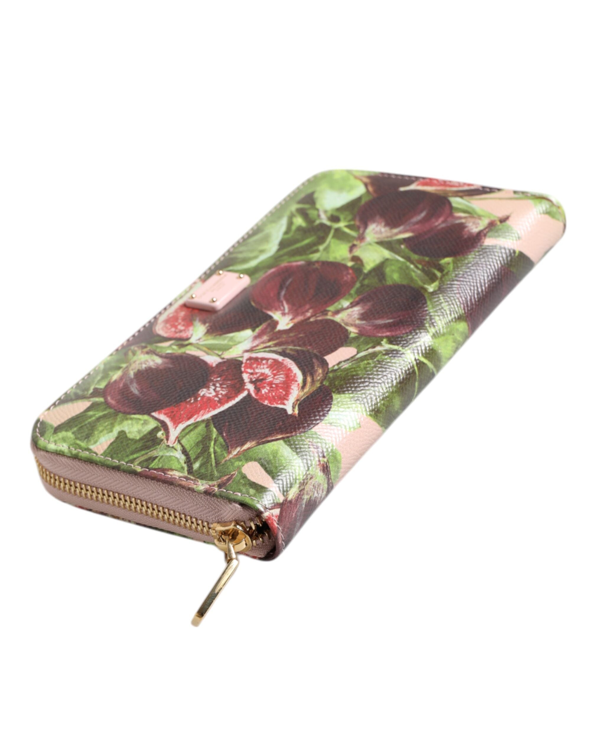 Dolce & Gabbana Multicolor Fig Fruit Dauphine Leather Zip Around Continental Wallet-6