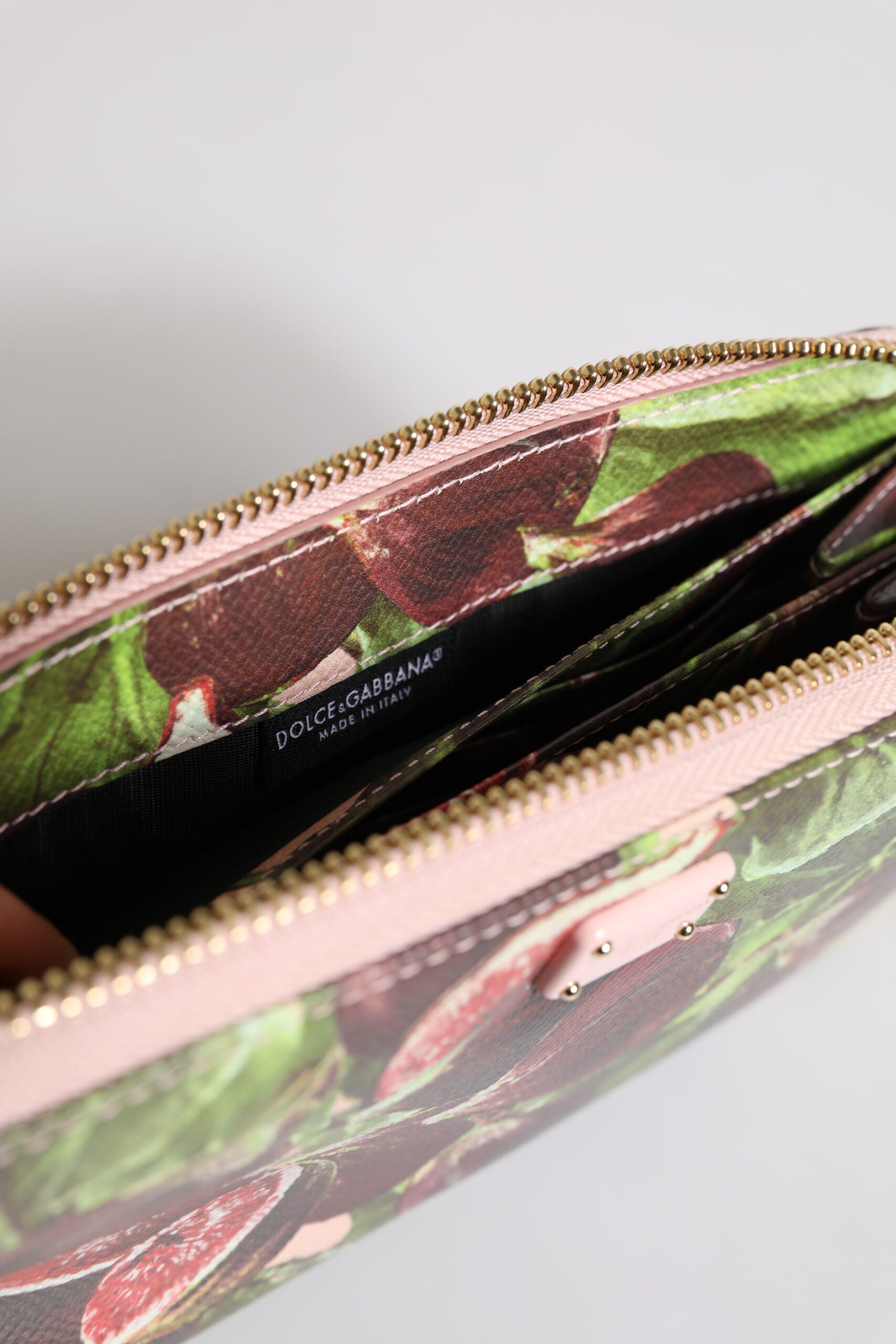 Dolce & Gabbana Multicolor Fig Fruit Dauphine Leather Zip Around Continental Wallet-7