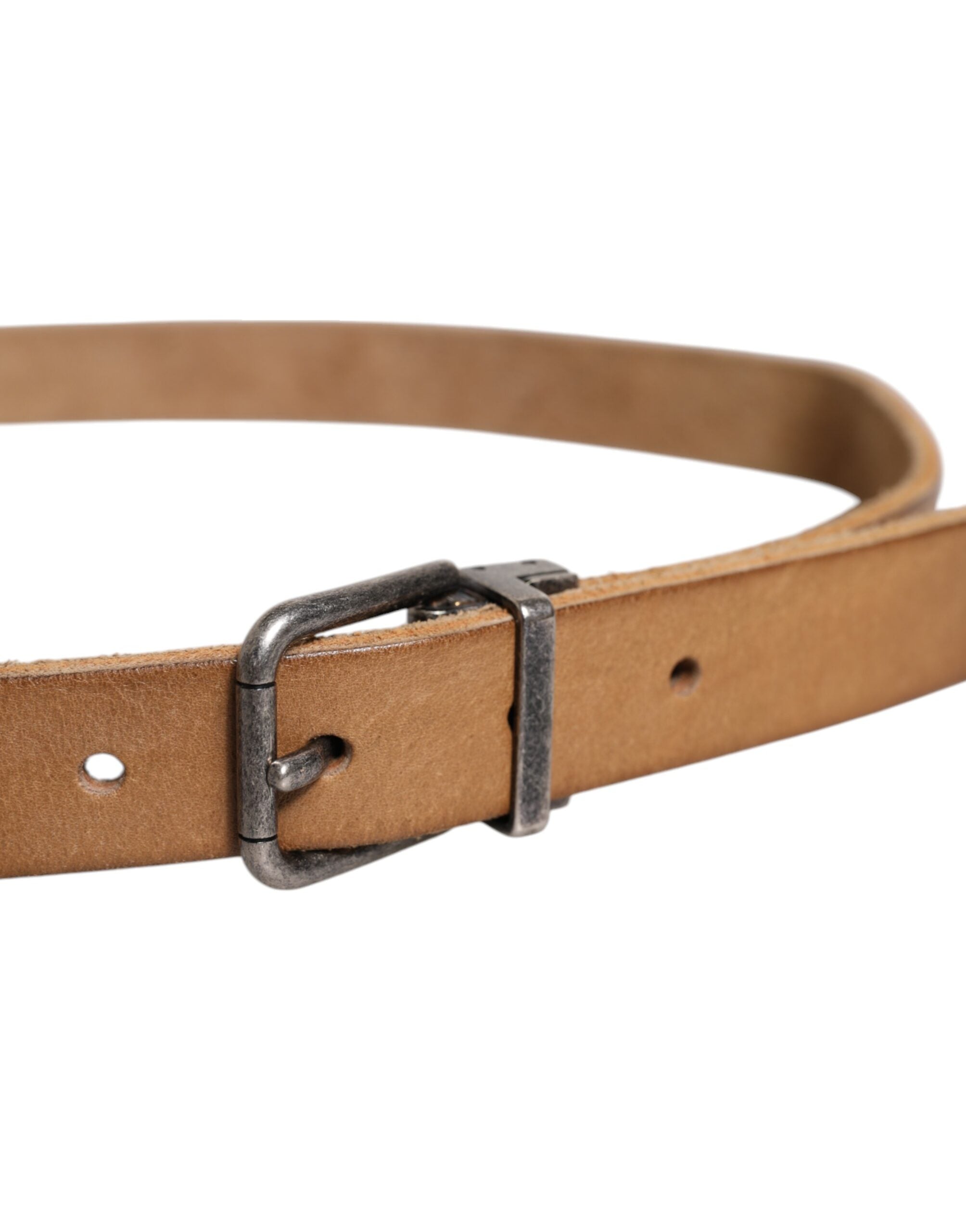 Dolce & Gabbana brown leather belt with silver-tone metal buckle-4