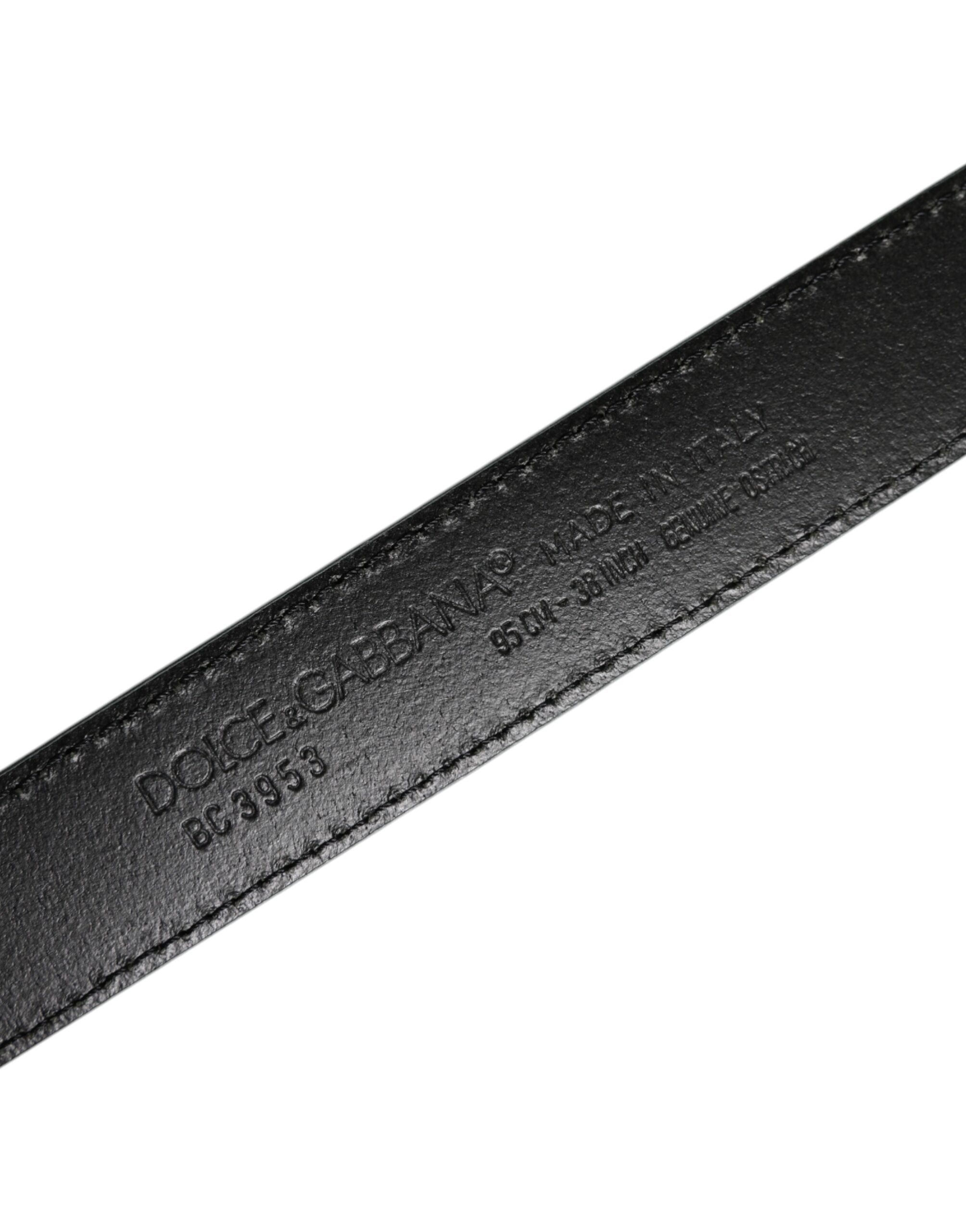 Dolce & Gabbana green leather belt with silver-tone metal buckle-5