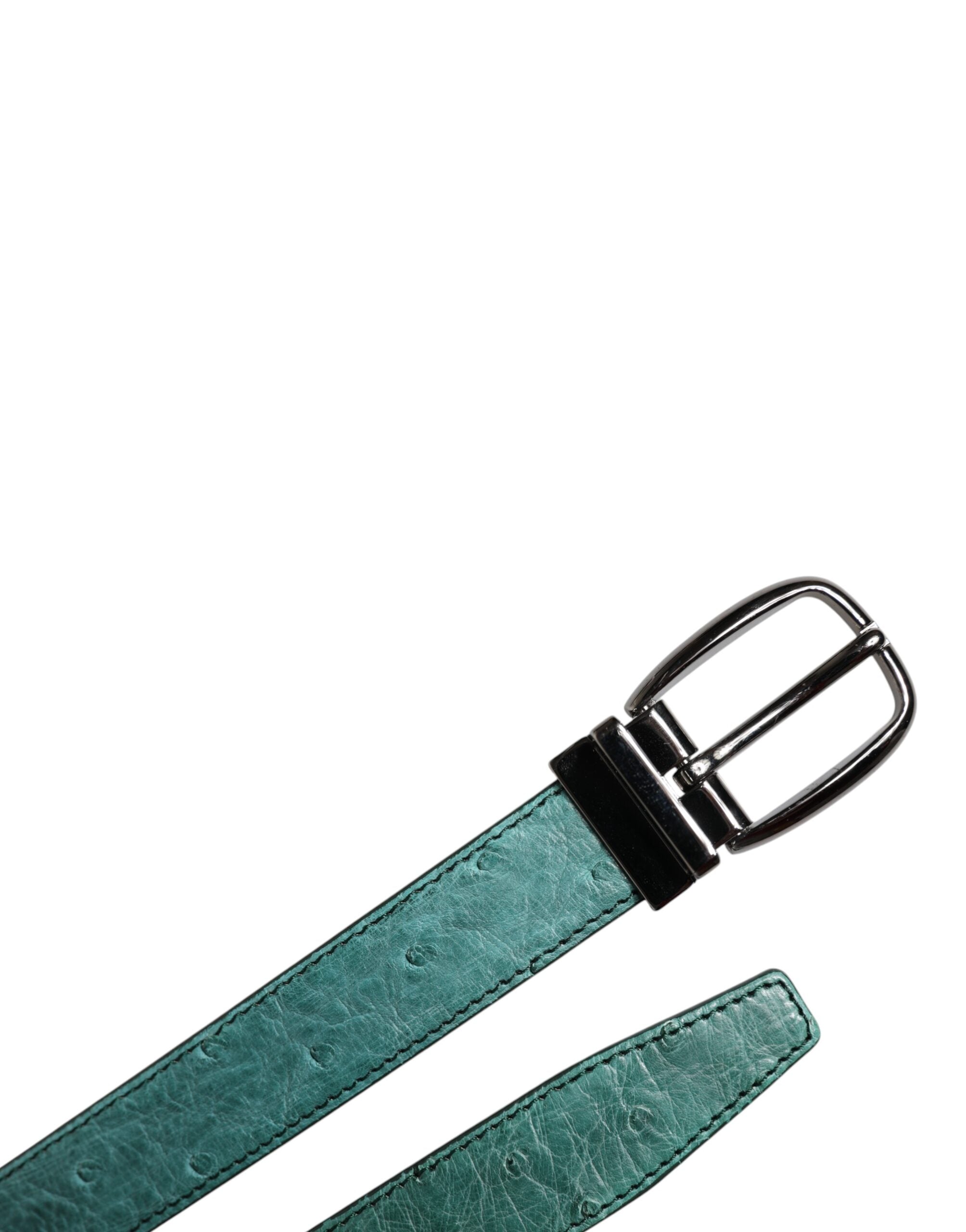 Dolce & Gabbana green leather belt with silver-tone metal buckle-6