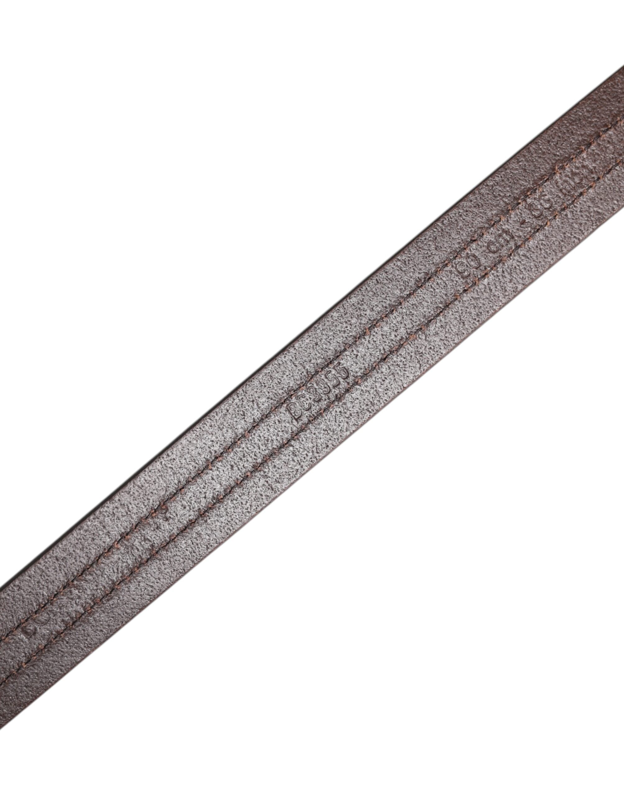 Dolce & Gabbana burgundy leather belt with metal logo buckle-5