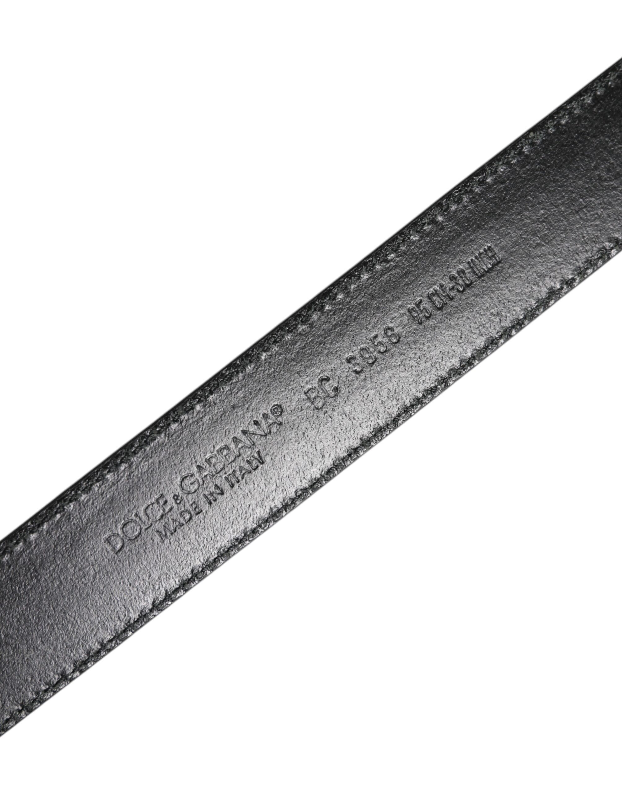 Dolce & Gabbana black-brown leather belt with classic metal buckle-4