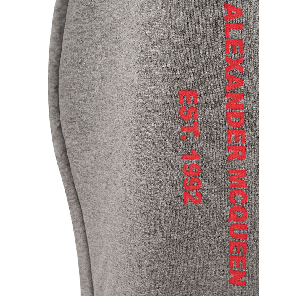 Alexander McQueen chic grey trousers in a cotton blend-4