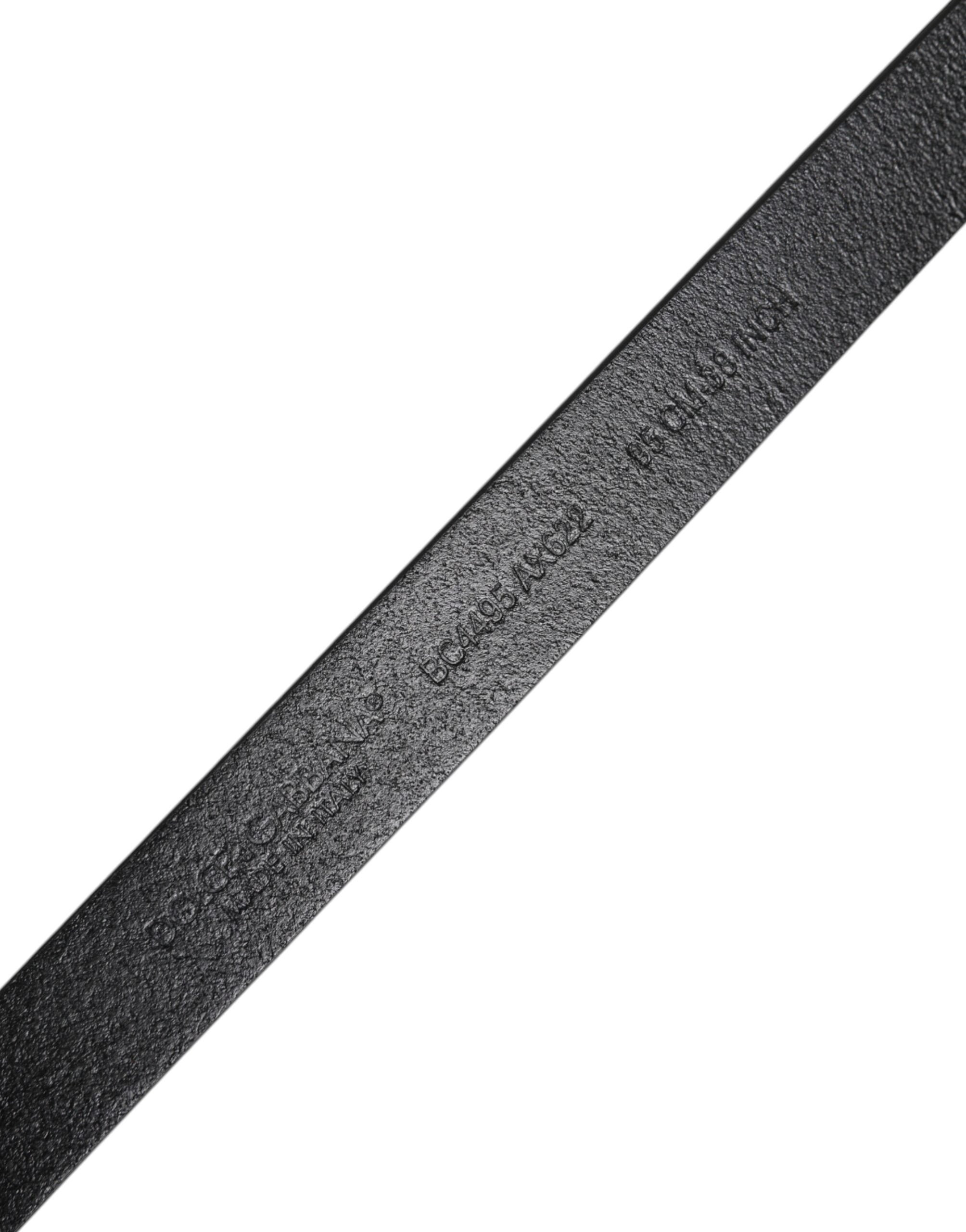 Dolce & Gabbana Schwarzer Kalbsledergürtel mit klassischer Metall-Logo-Schnalle-5