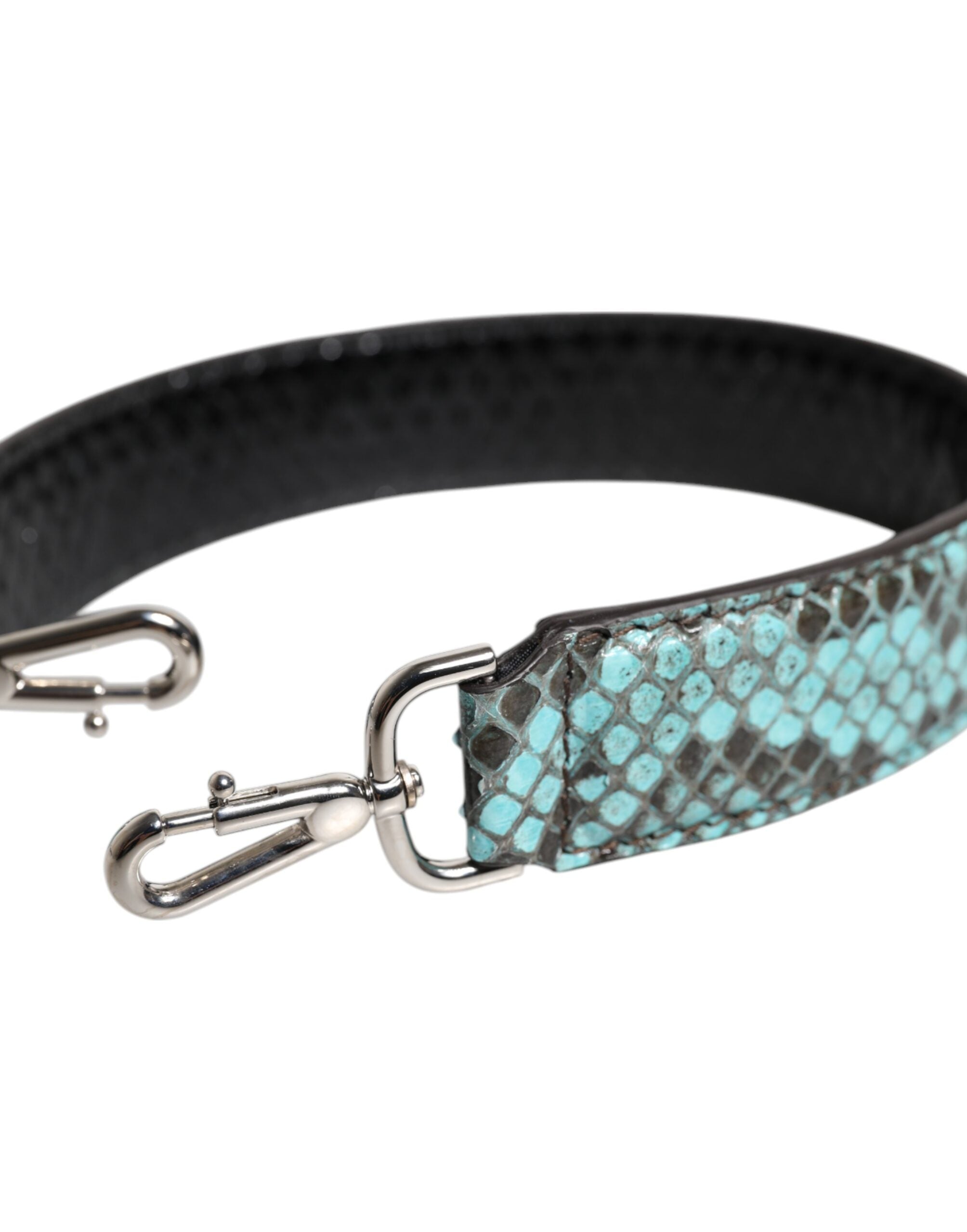 Dolce & Gabbana Black Blue Exotic Leather Bag Shoulder Strap-3