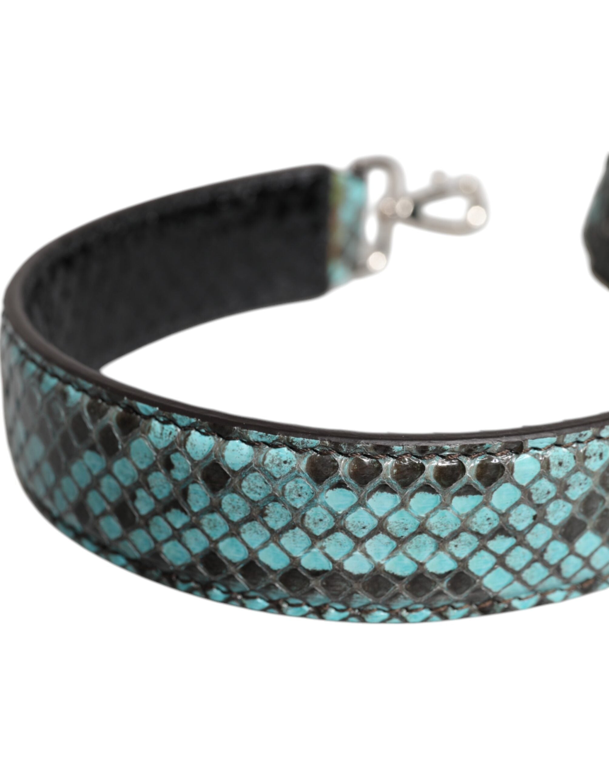 Dolce & Gabbana Black Blue Exotic Leather Bag Shoulder Strap-4