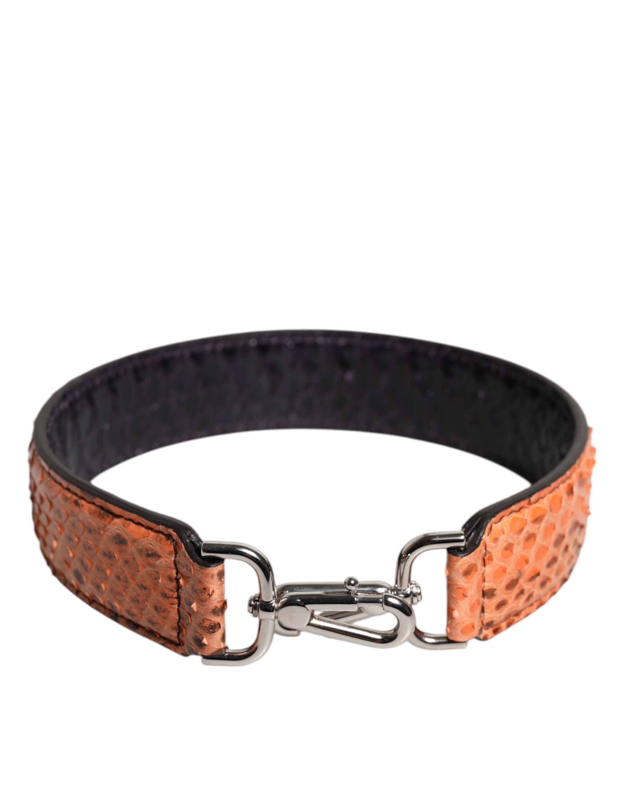 Dolce & Gabbana Black Beige Exotic Leather Bag Shoulder Strap-1