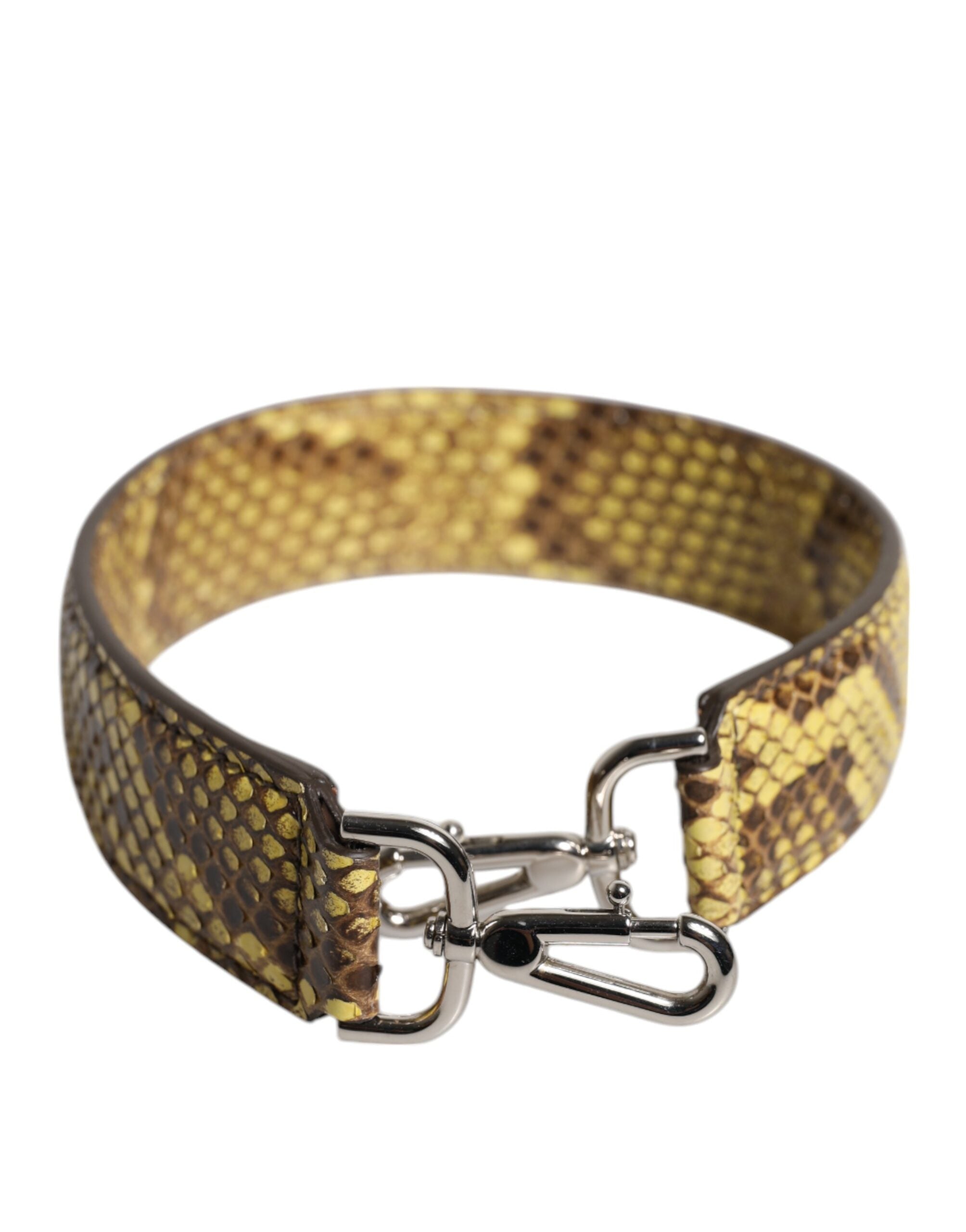 Dolce & Gabbana Yellow Exotic Leather Bag with Shoulder Strap-1