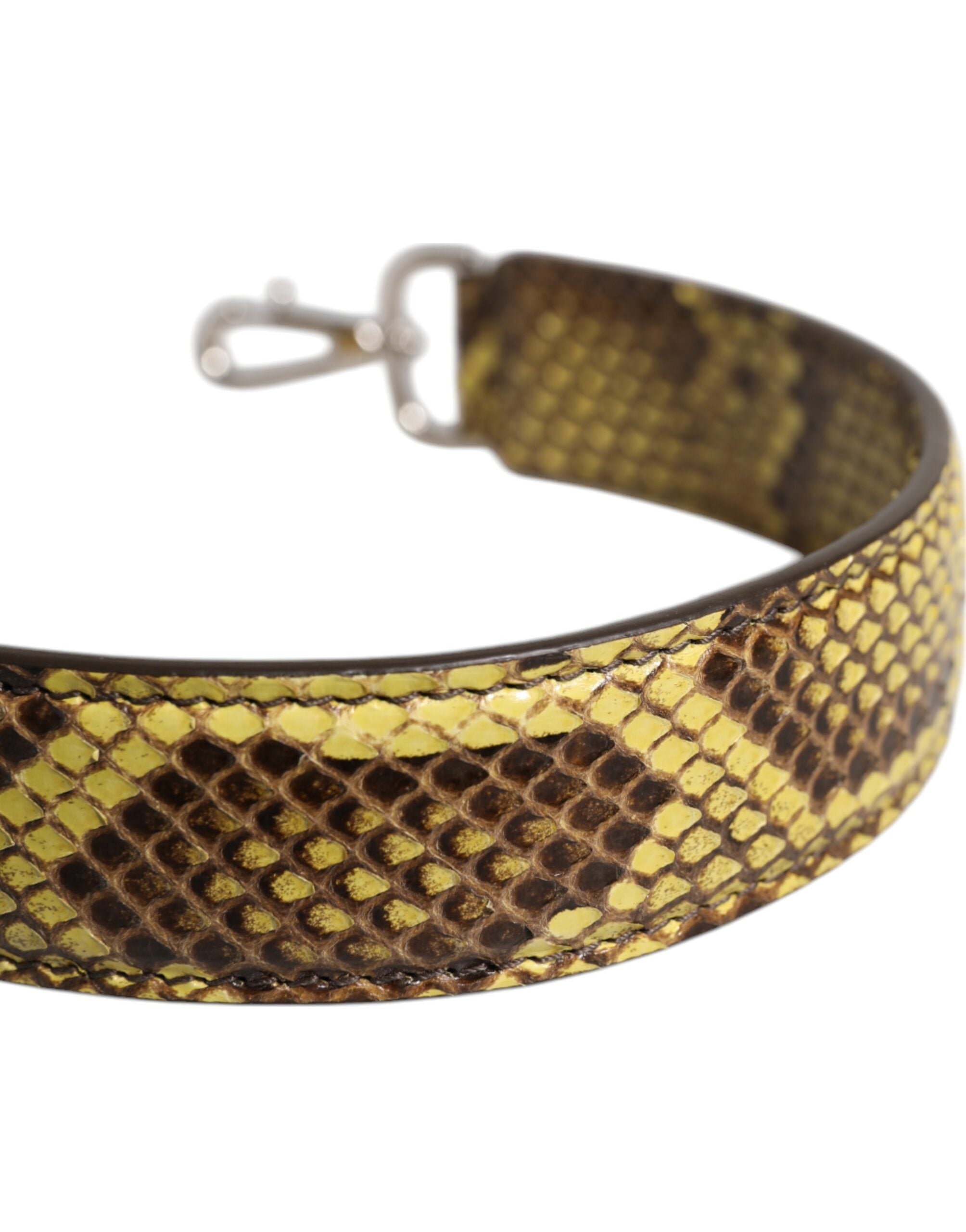 Dolce & Gabbana Yellow Exotic Leather Bag with Shoulder Strap-4