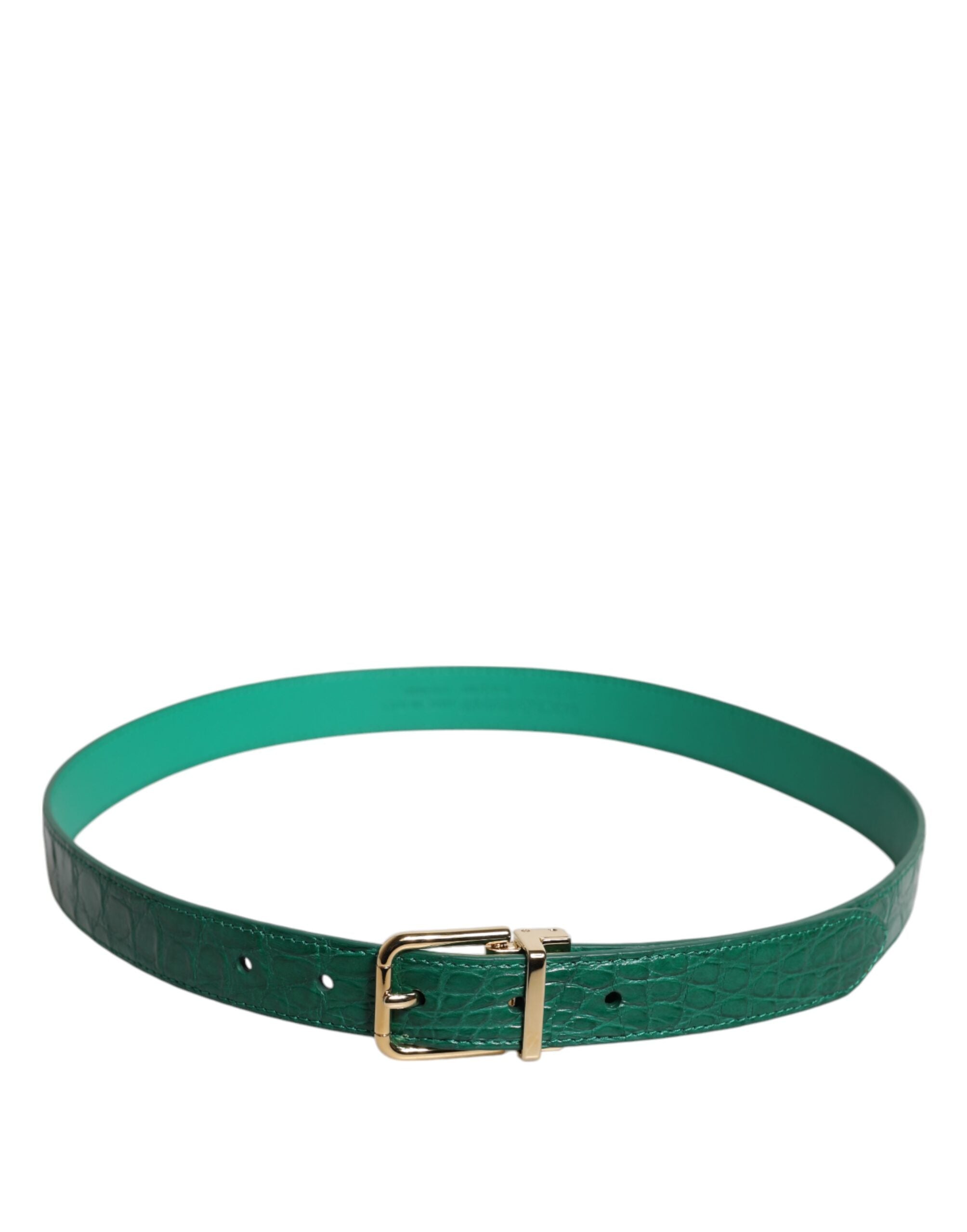 Dolce & Gabbana Grüner Leder Logo Metall Taille Schnalle Gürtel-2