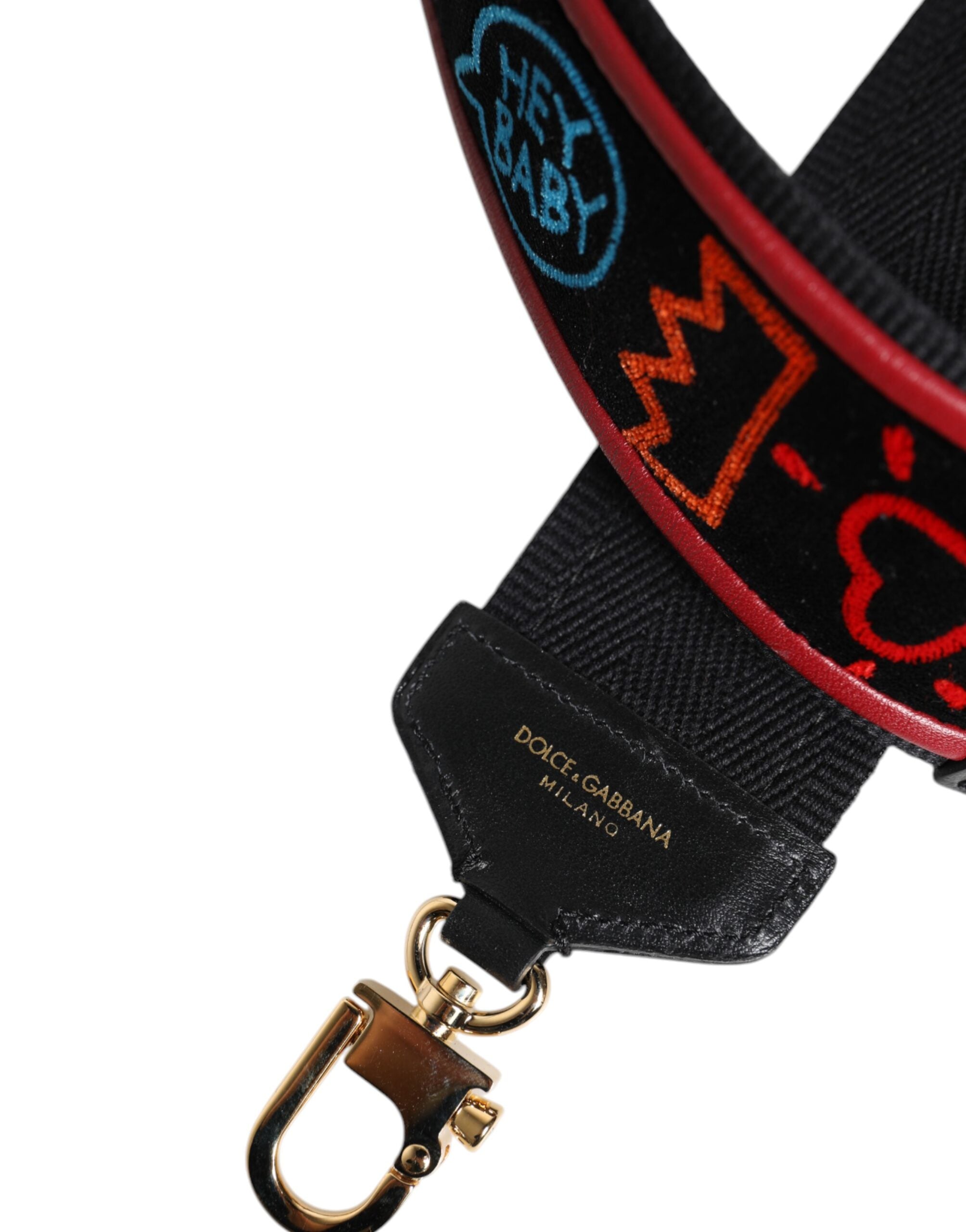 Dolce & Gabbana Black printed cotton bag with shoulder strap-4
