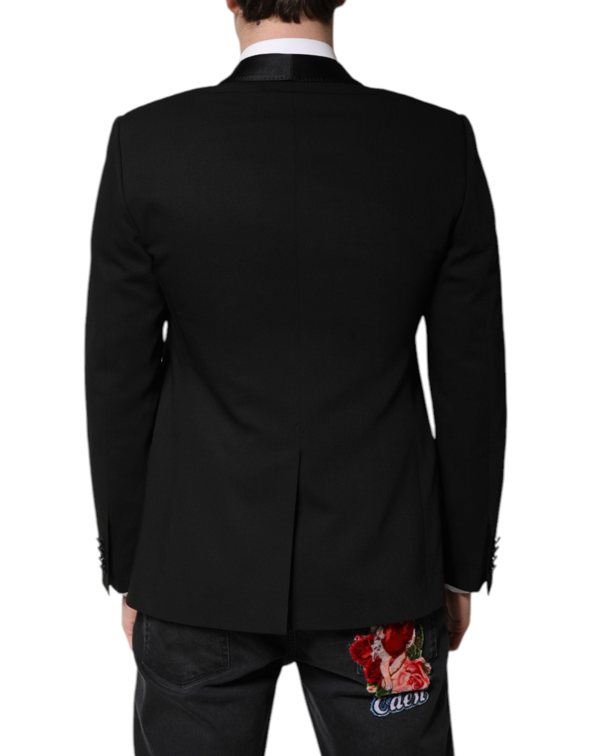 Dolce & Gabbana Schwarzer einreihiger Herrenmantel MARTINI Blazer-4